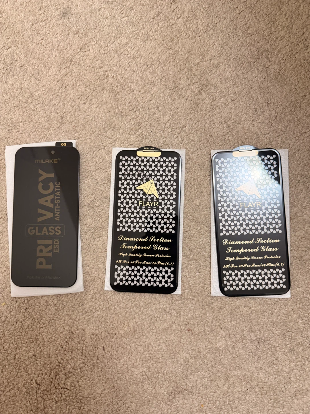 3x Screen Protectors for iPhone 13 Pro Max and 14Plus