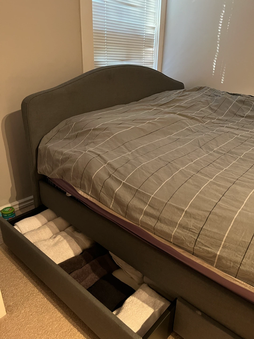 IKEA RAMNEFJÄLL Upholstered Bed Frame - Kilanda Dark Blue, Queen - photo 4
