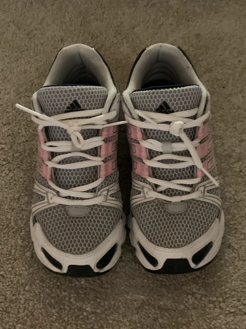 Light Gray & Pink Adidas Women's Running Shoes