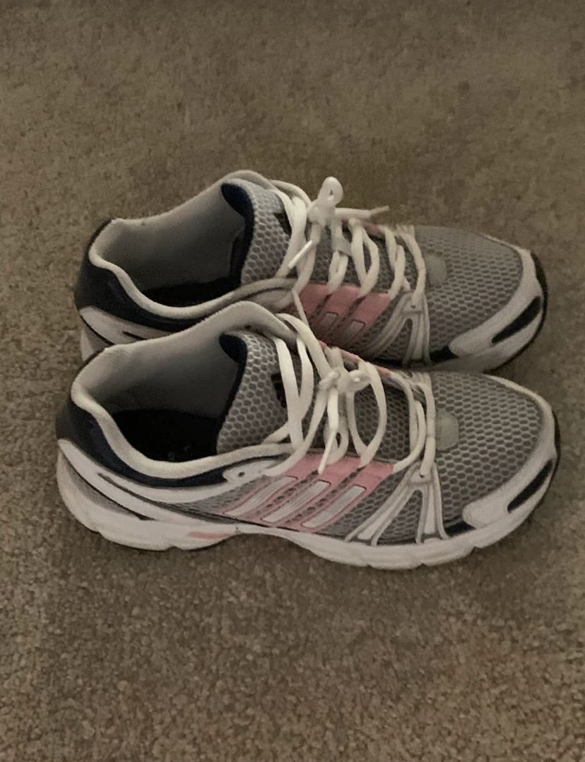 Light Gray & Pink Adidas Women's Running Shoes - photo 2