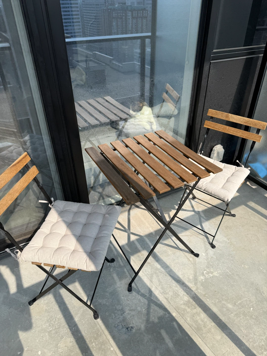 Folding Bistro Set with Cushions