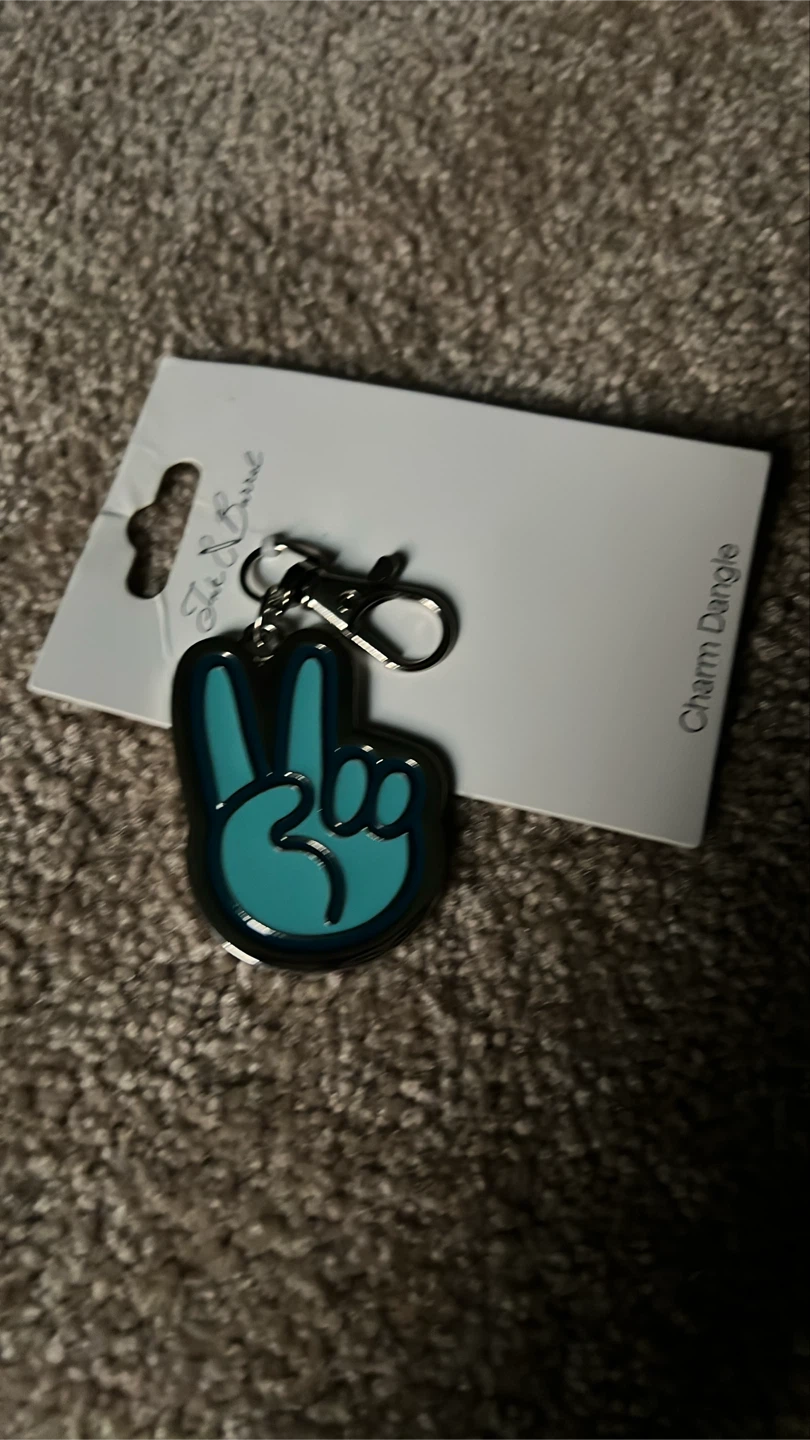 Charm Dangle Peace Sign Keychain