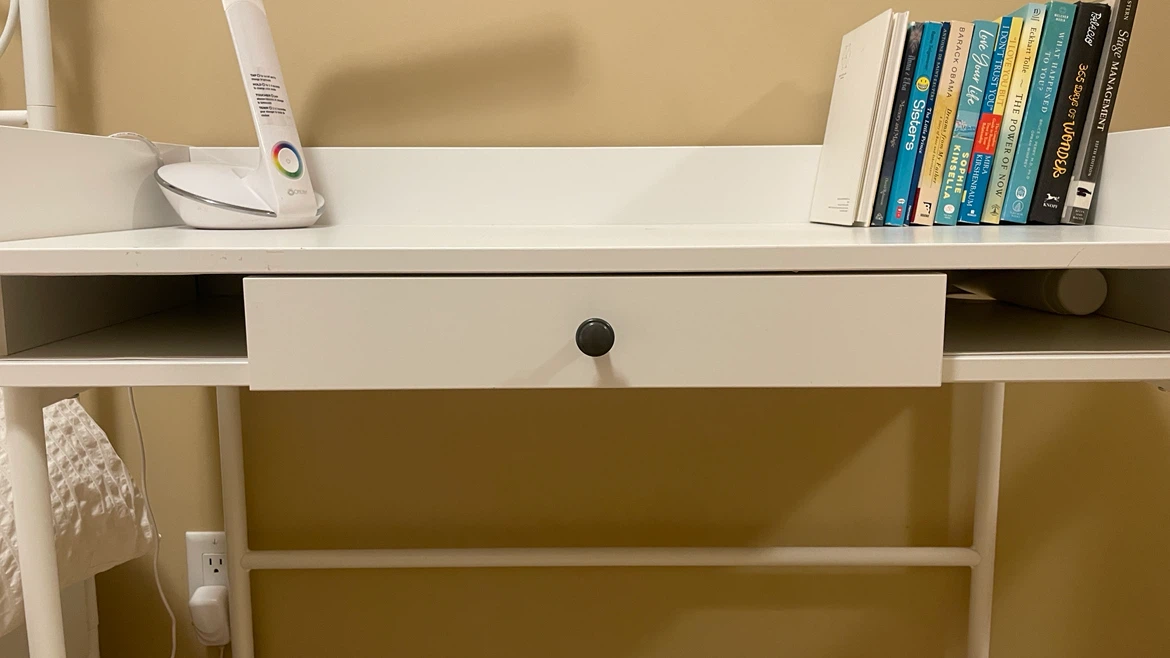 IKEA White Desk with Drawer - photo 2