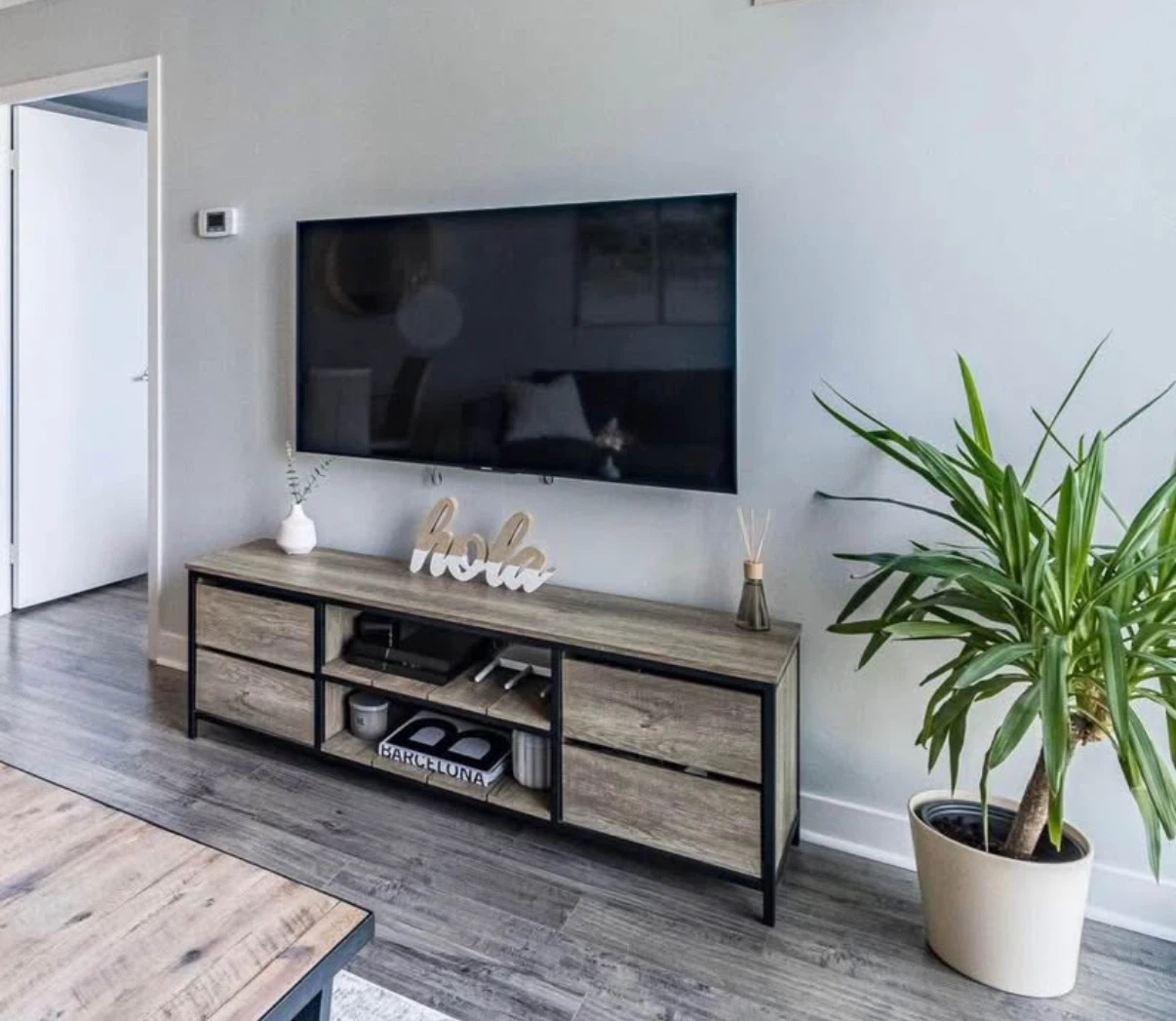 Industrial Style TV Stand with Storage - photo 2