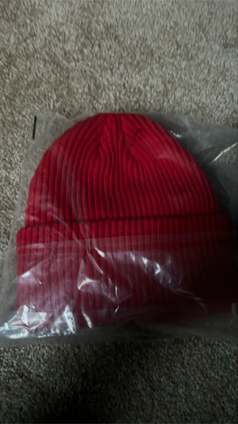 Moncler Red Beanie Hat