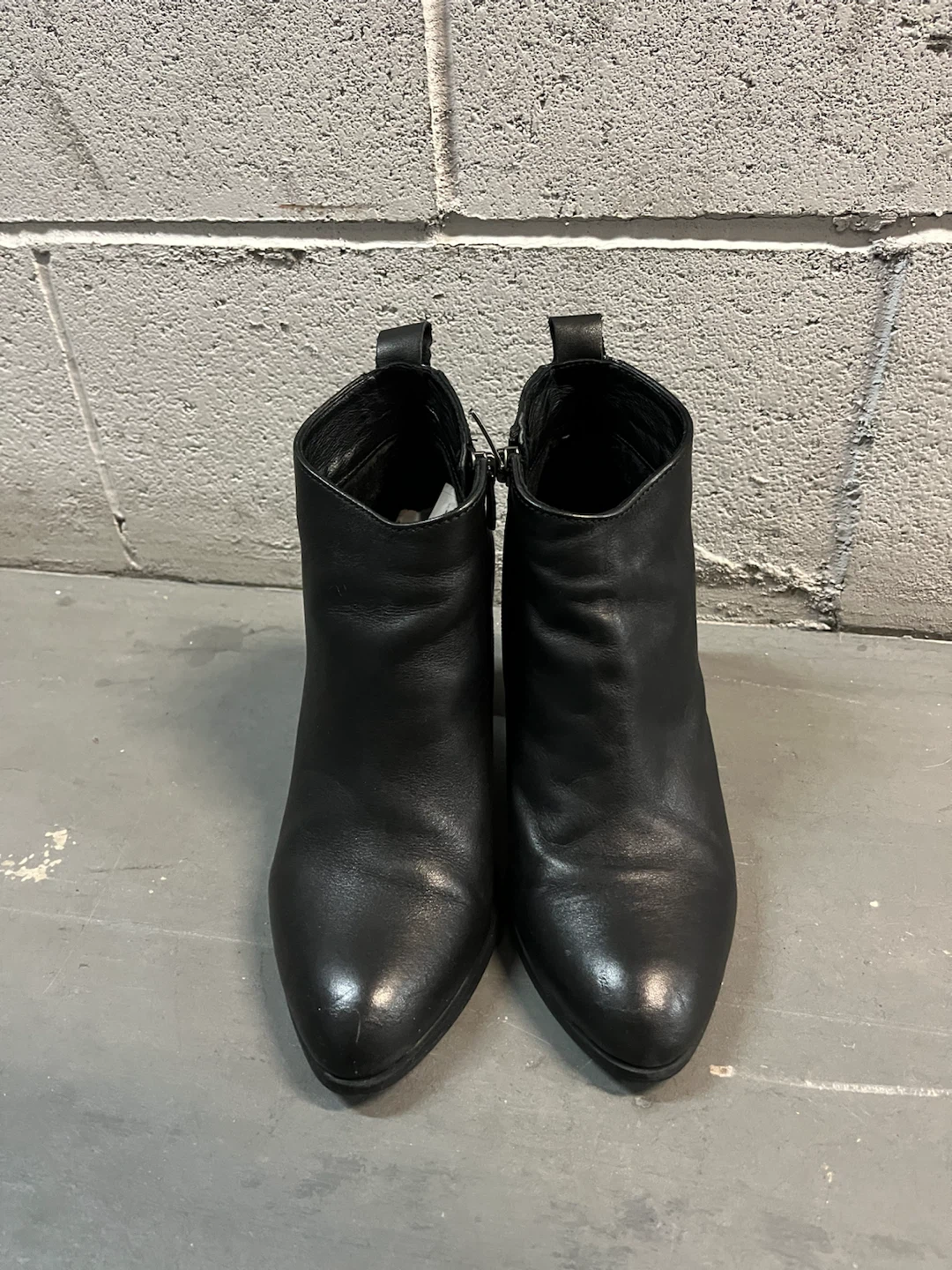 Black Leather Ankle Boots