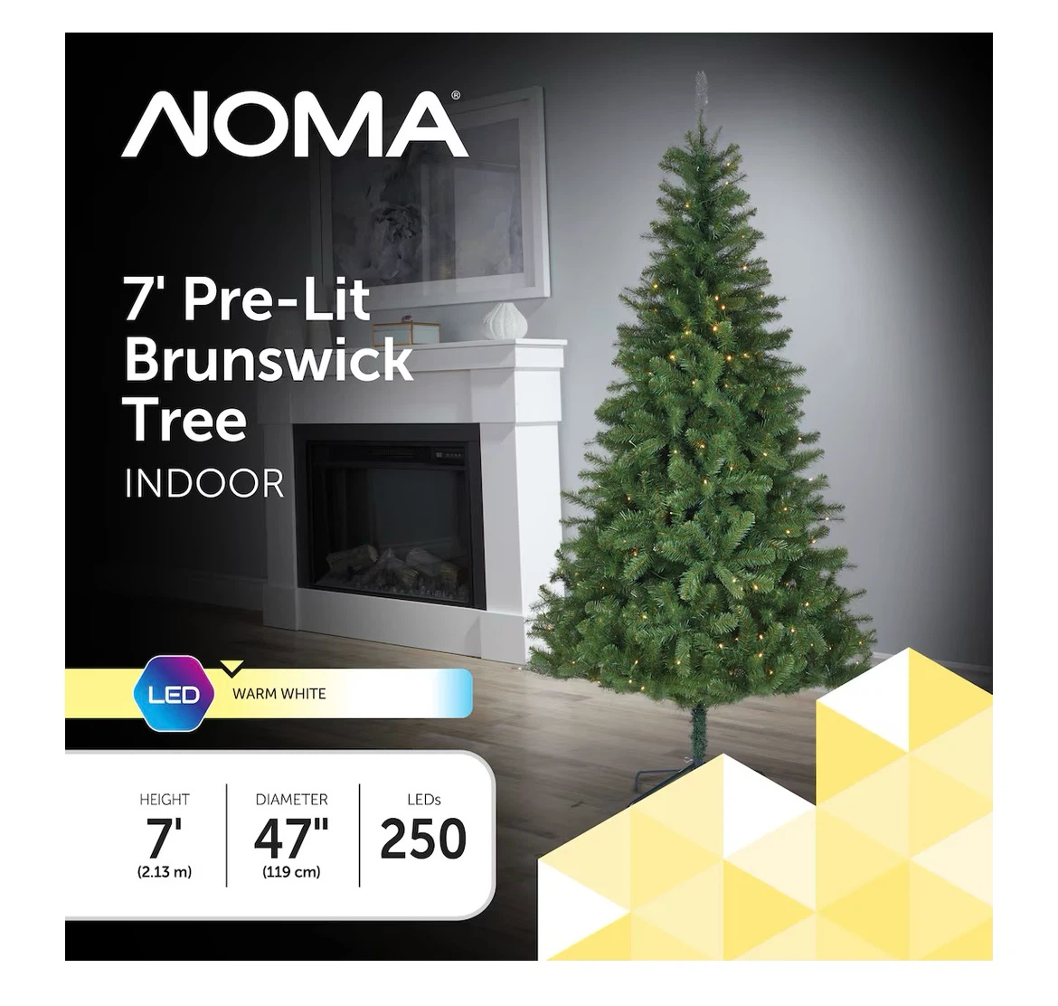 NOMA 7' Pre-Lit Brunswick Artificial Christmas Tree - Indoor - photo 5