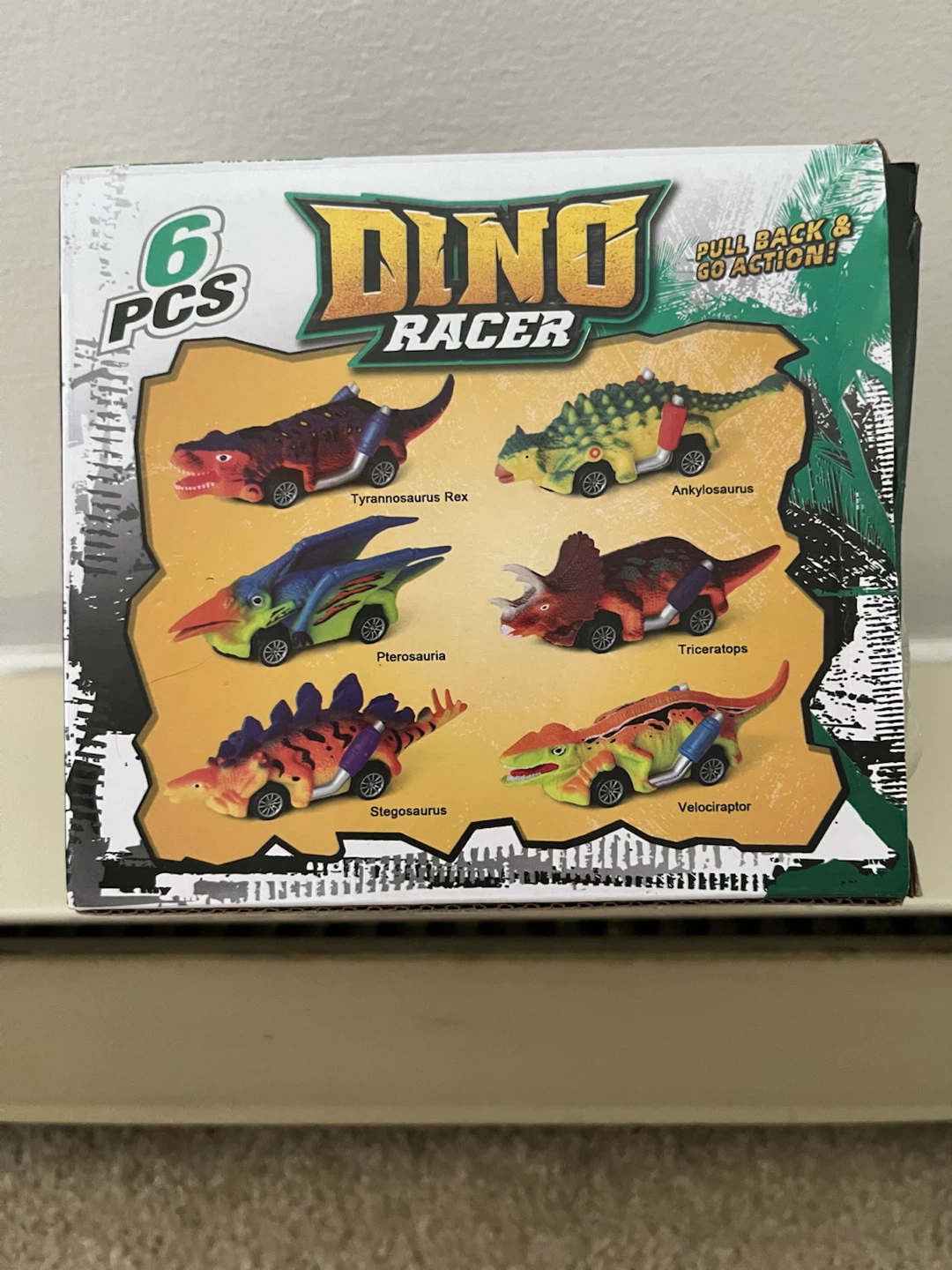 Dino Racer Pull Back Toy Set - 6 Pcs