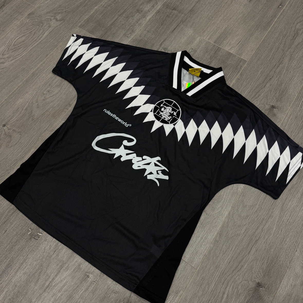 Corteiz RTW 'Rules The World' #18 Football Jersey - Black/White - photo 4