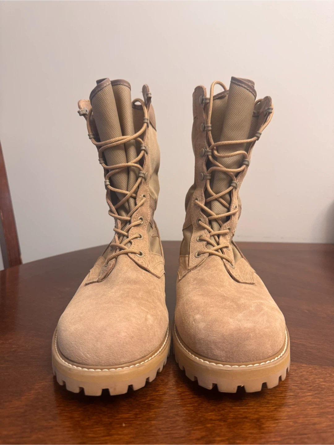 Tan Suede Combat Boots