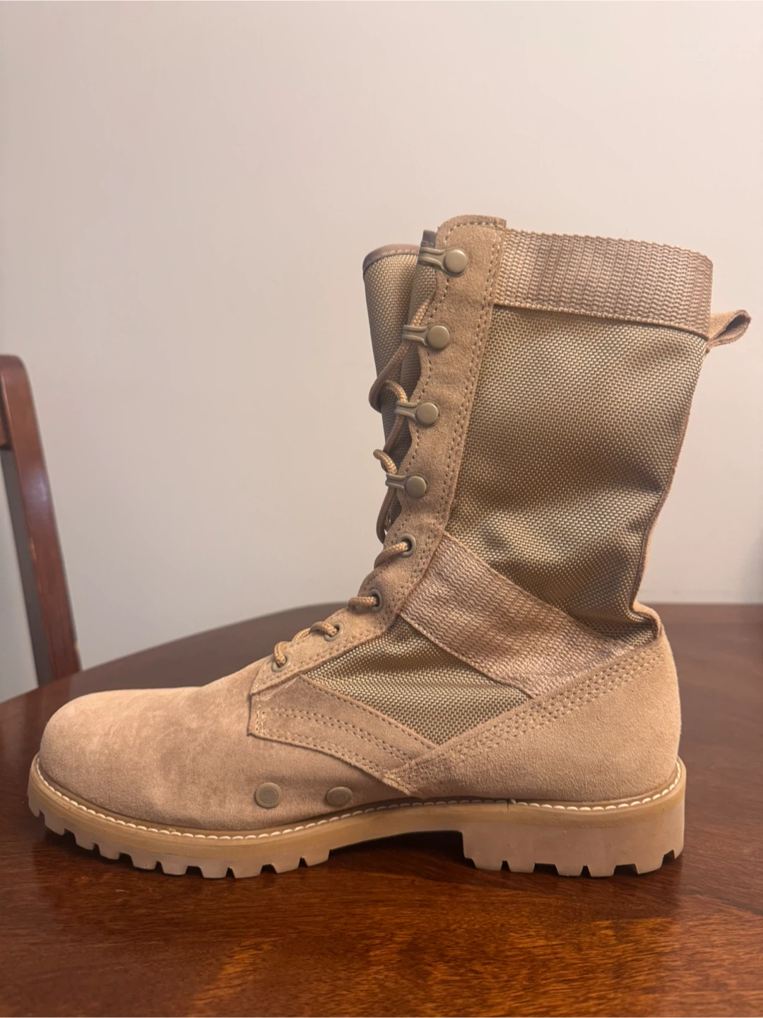 Tan Suede Combat Boots - photo 3