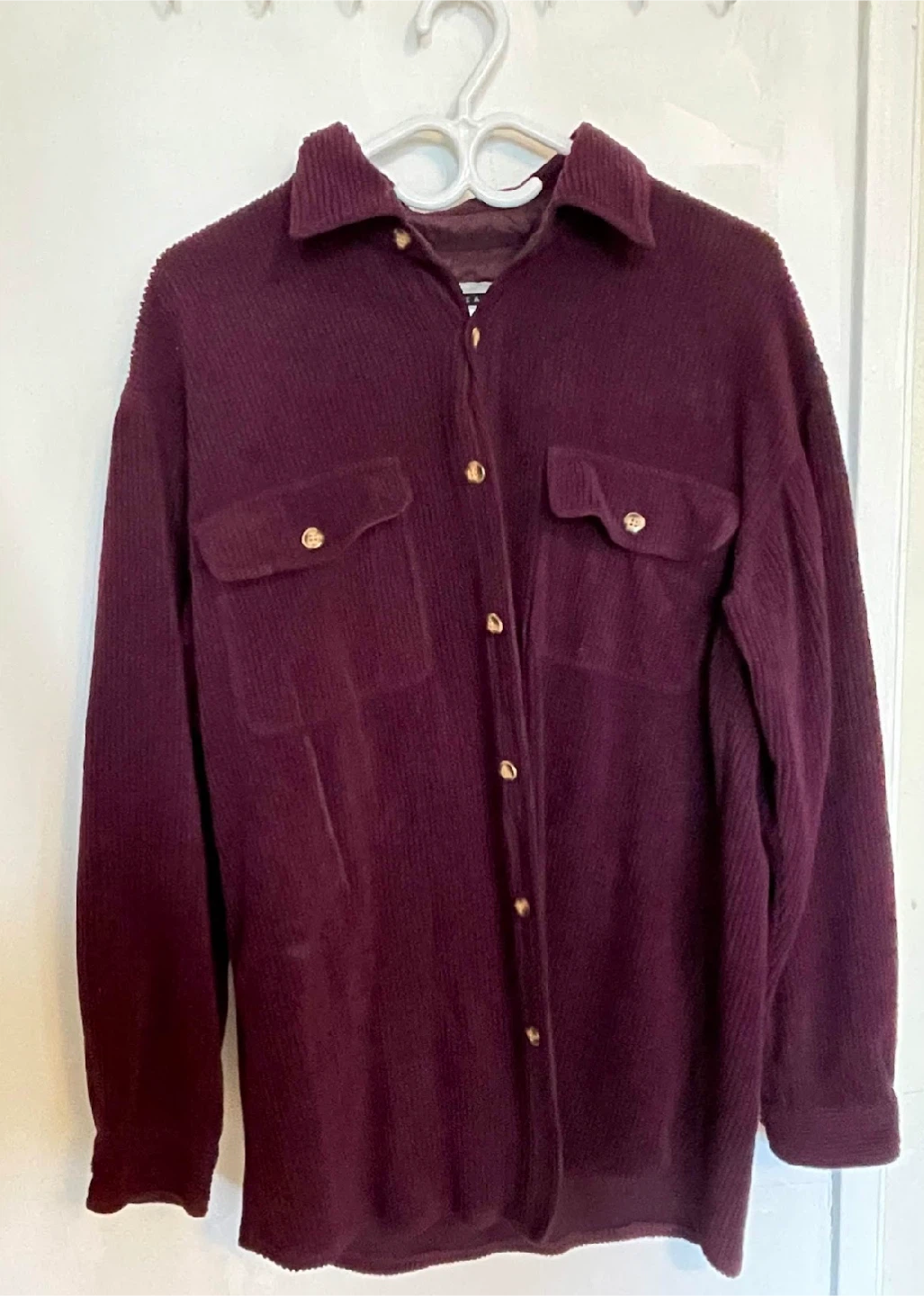 Burgundy button up