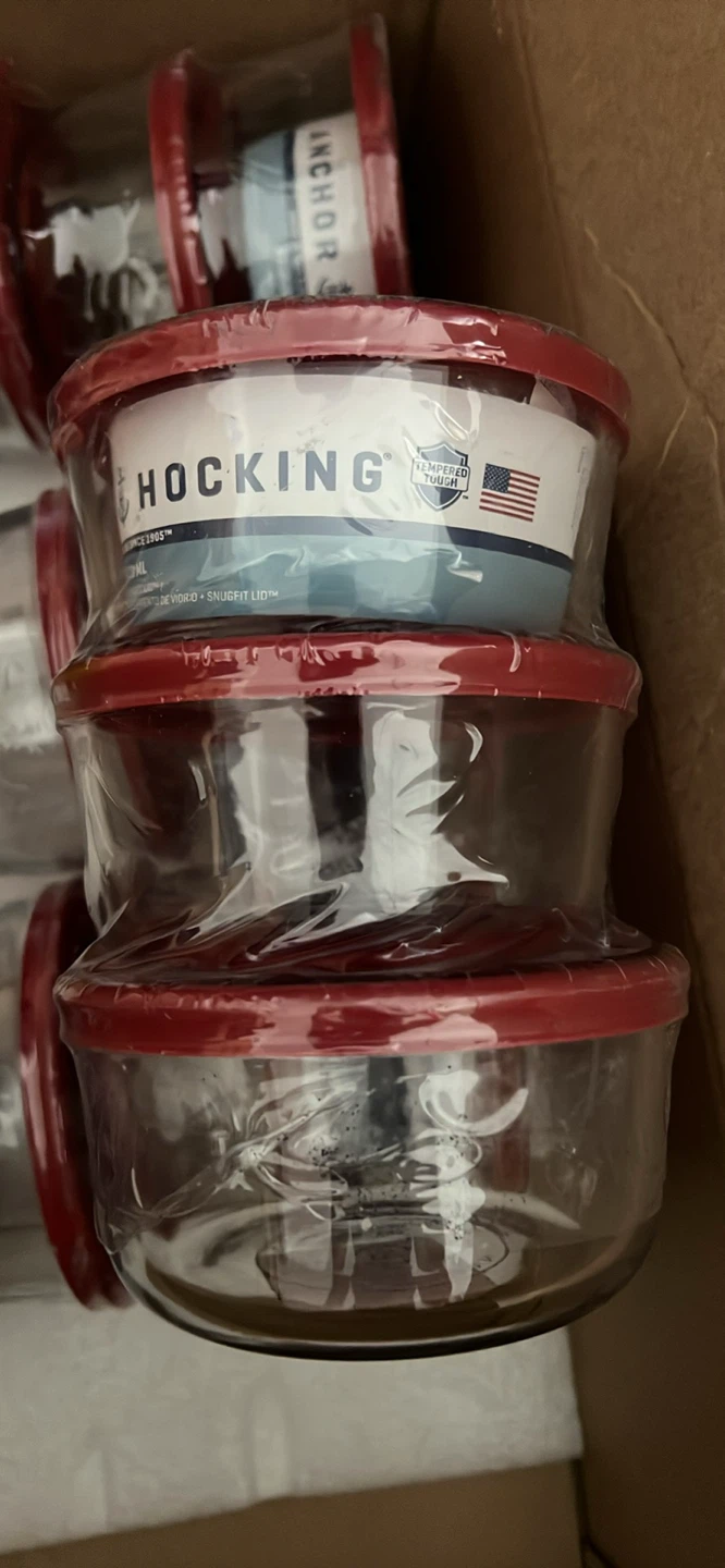 Anchor Hocking Glass Food Storage Container with Red Lid