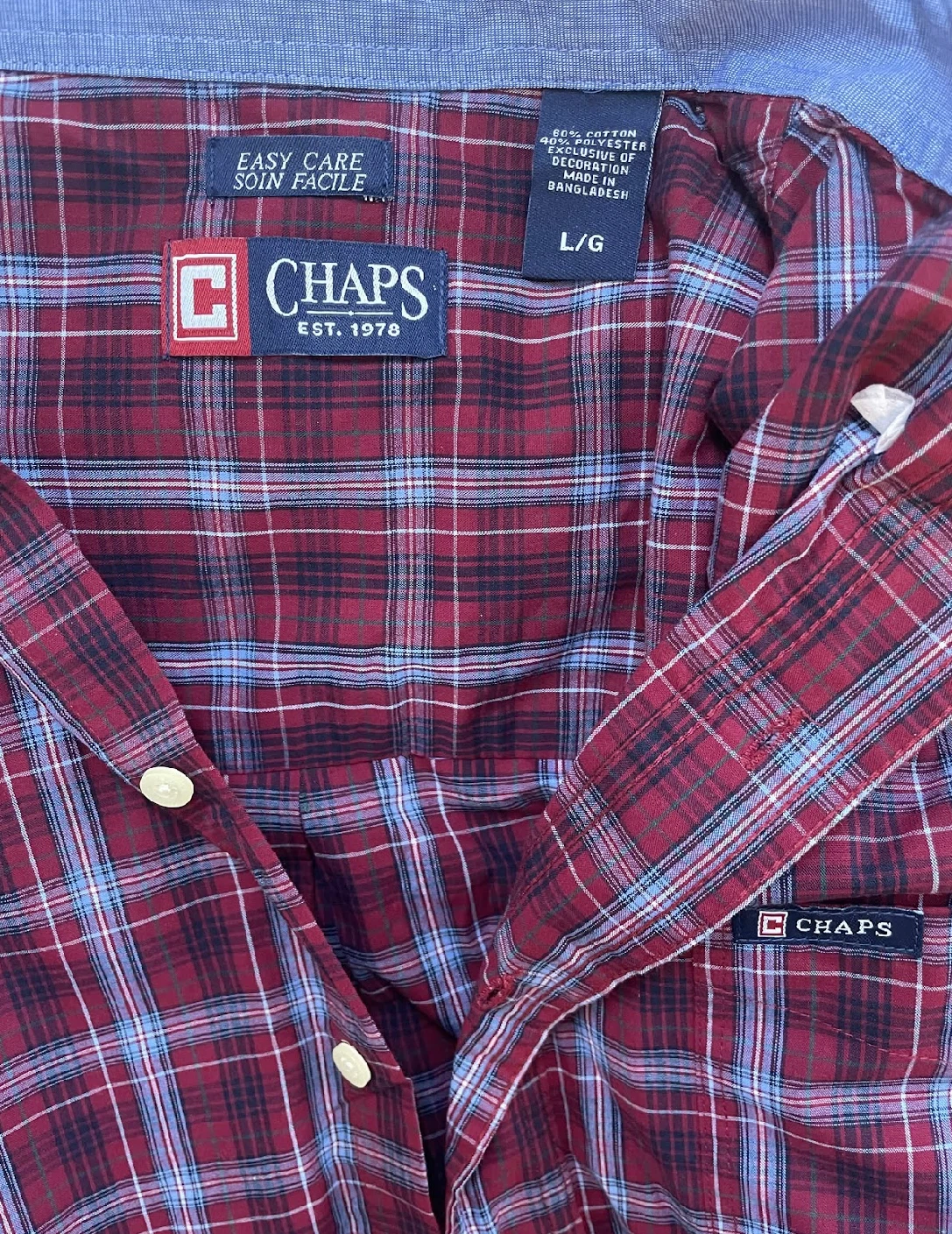Red and blue button up shirt - photo 3