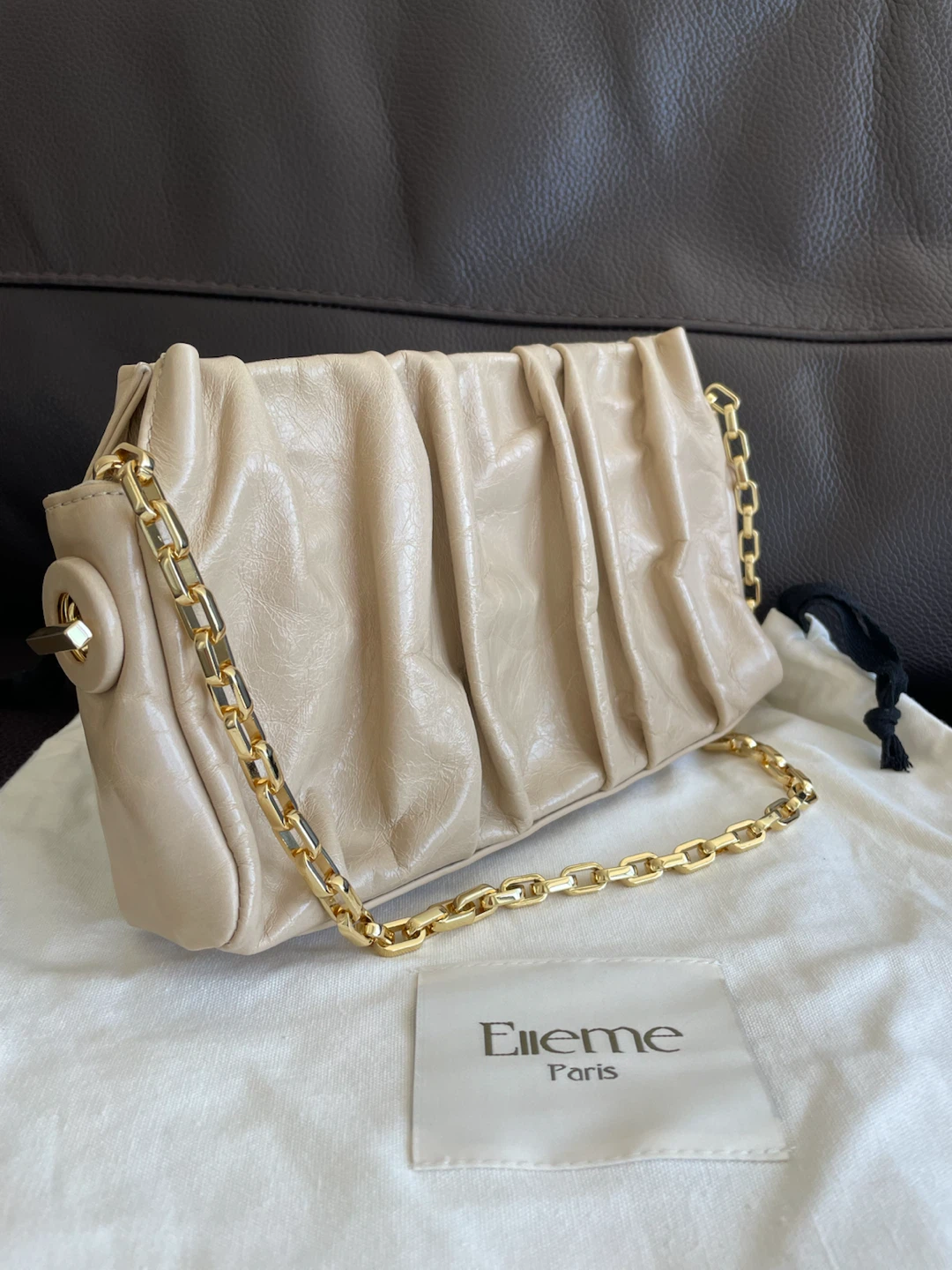 Elleme Paris Leather Clutch with Gold Chain - photo 2