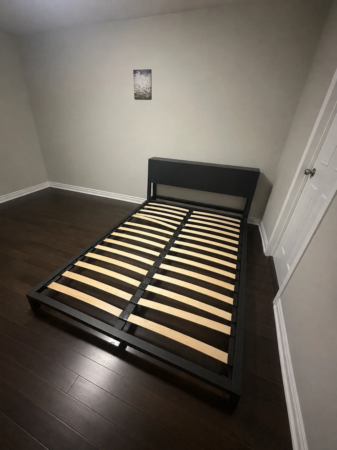 Black Metal Bed Frame with Headboard