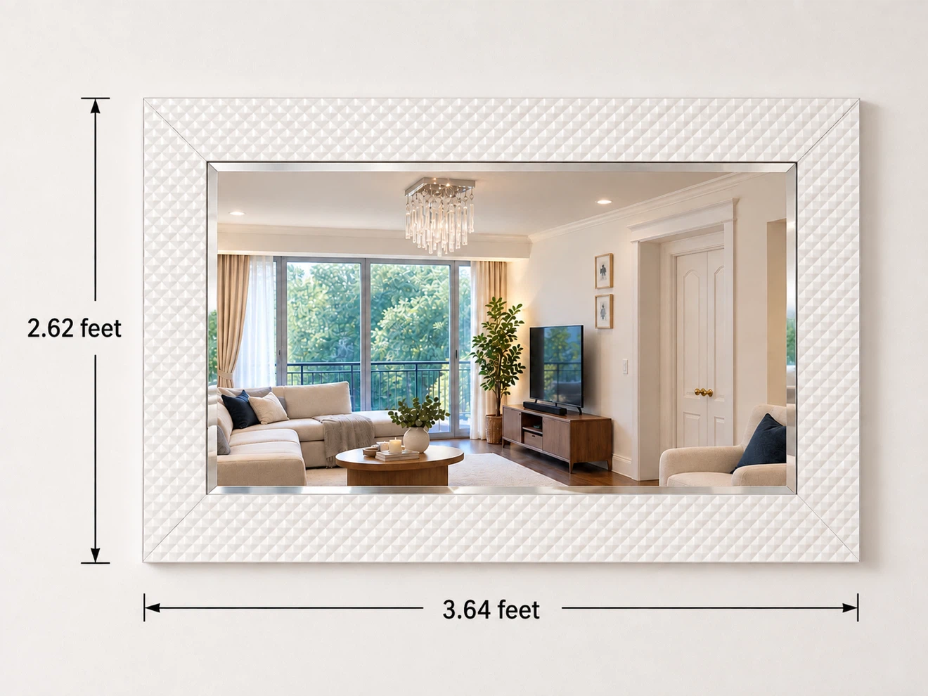 White textured mirror - photo 2