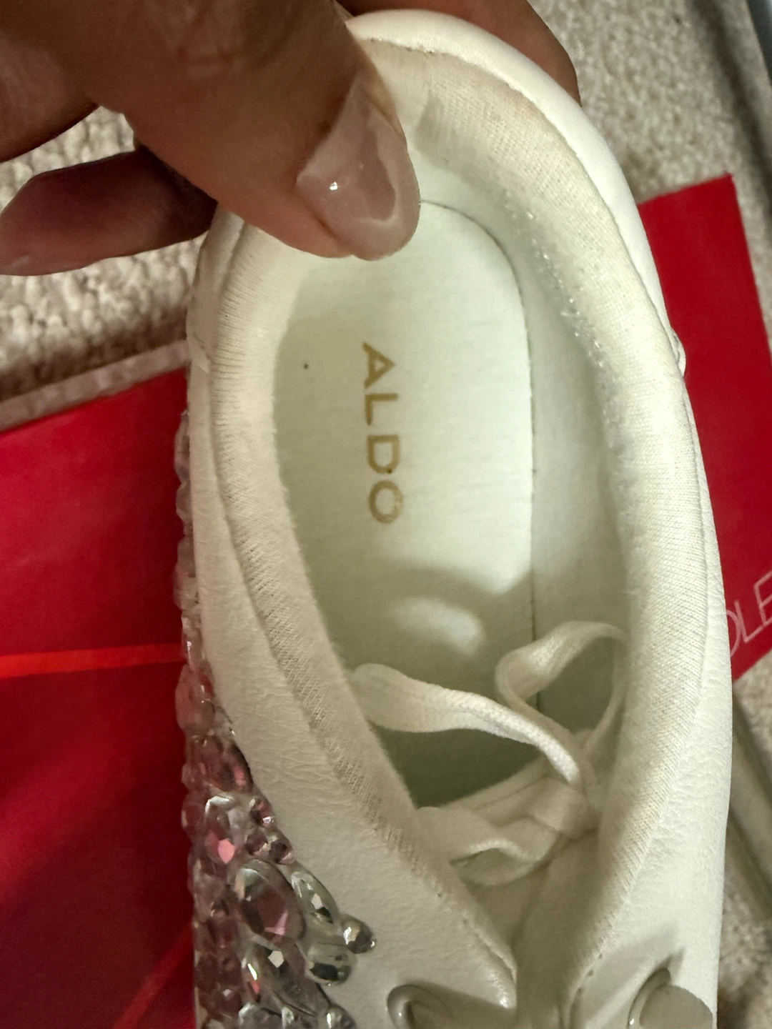 Aldo White Embellished Sneakers - photo 5