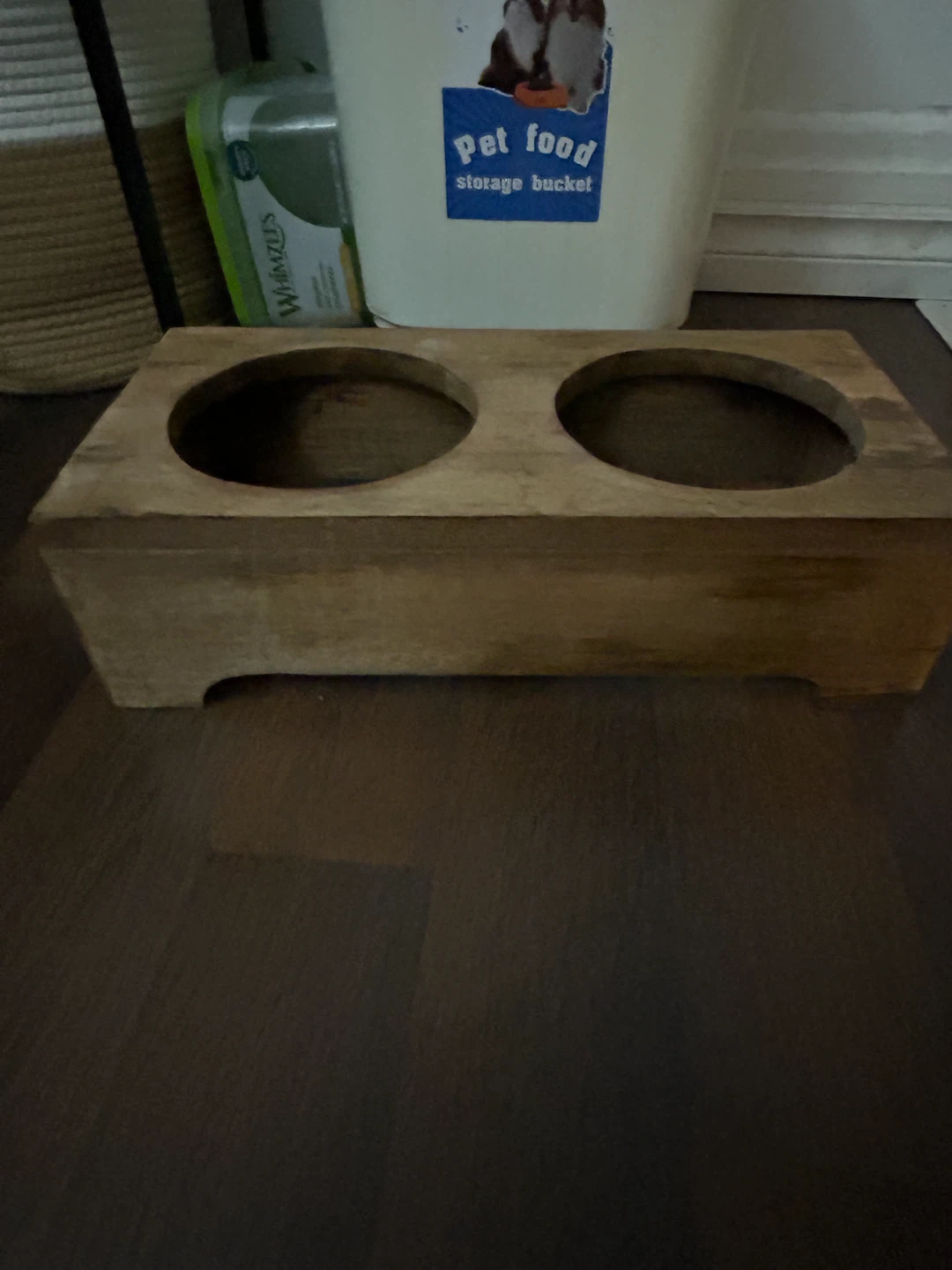 Wooden Dog Bowl Stand with Stainless Steel Bowls - photo 2