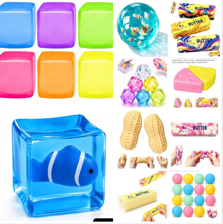 Packaged squishy’s and fidgets 5$ EACH MINIS $1
