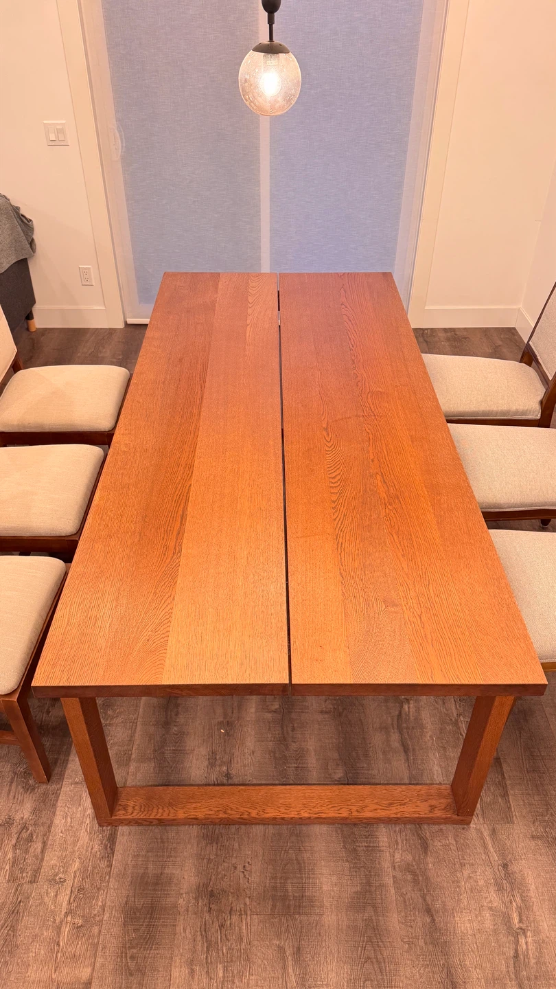 IKEA MÖRBYLÅNGA dining table with six chairs