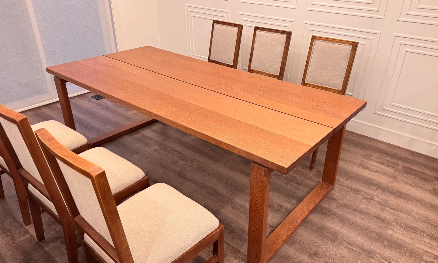 IKEA MÖRBYLÅNGA dining table with six chairs - photo 5