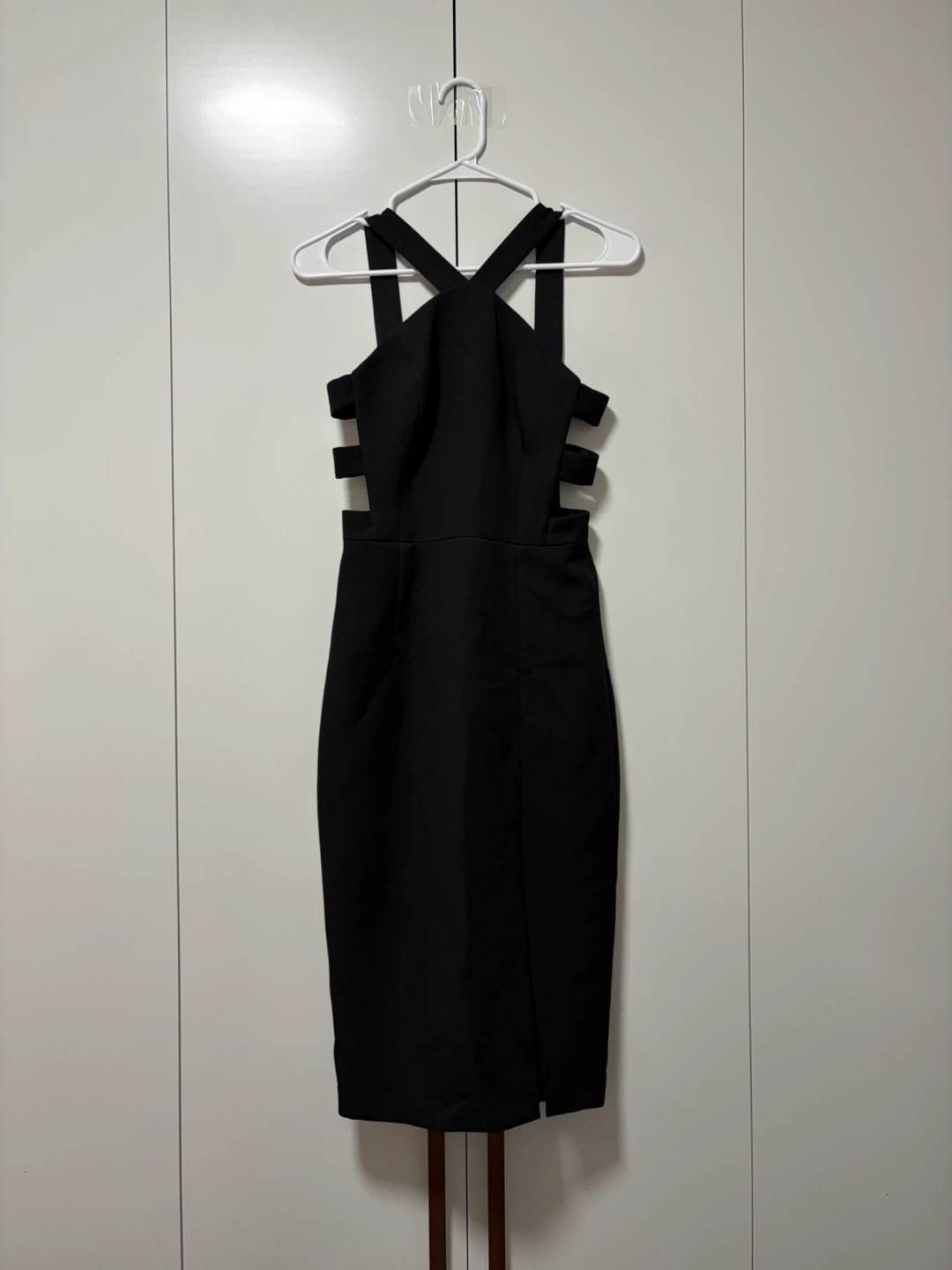 BCBGMAXAZRIA Black Strappy Cutout Dress