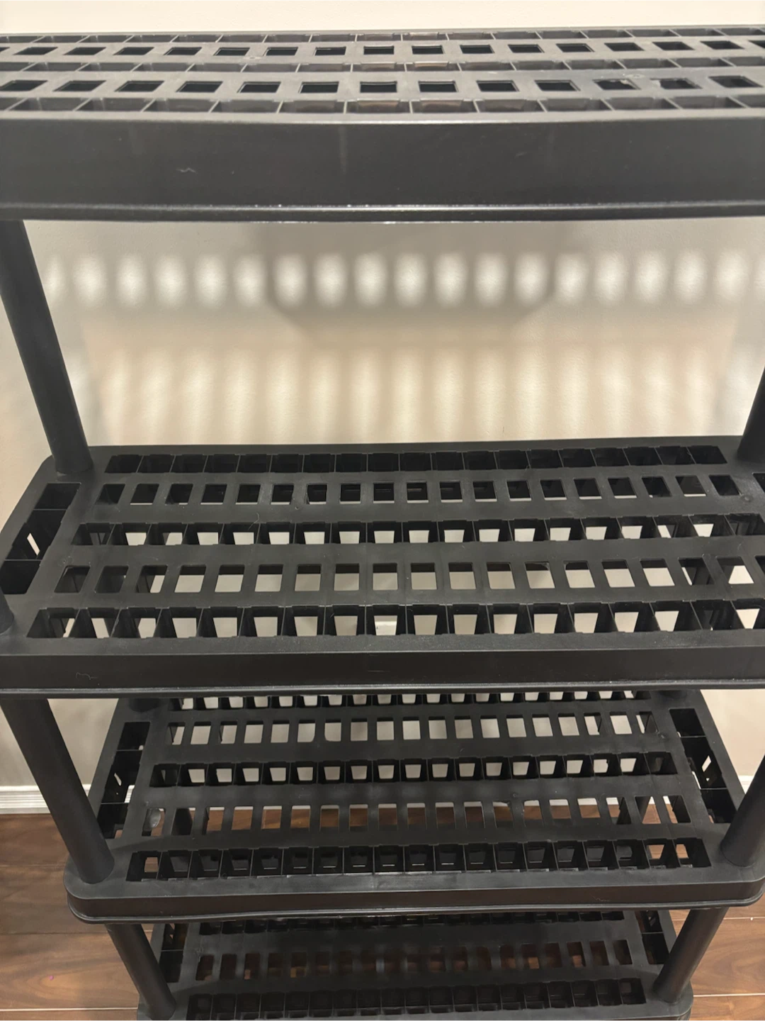 Black 4-Tier Plastic Shelving Unit - photo 4