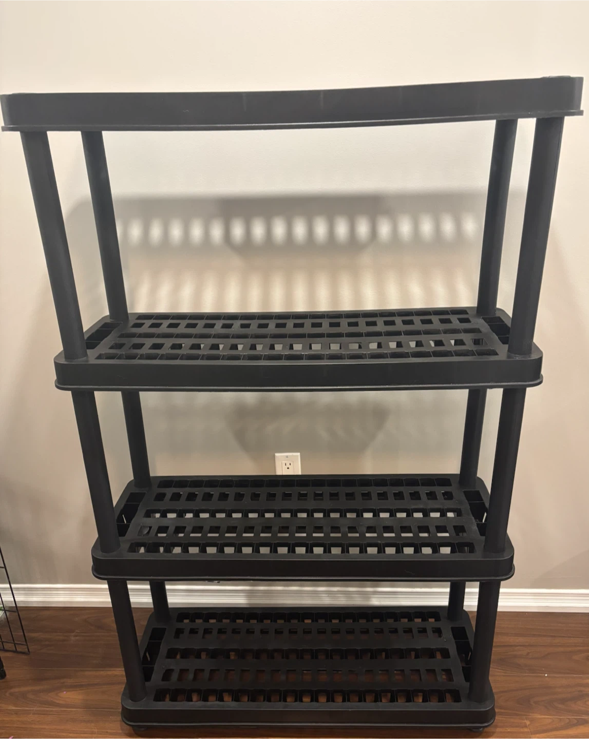 Black 4-Tier Plastic Shelving Unit - photo 5