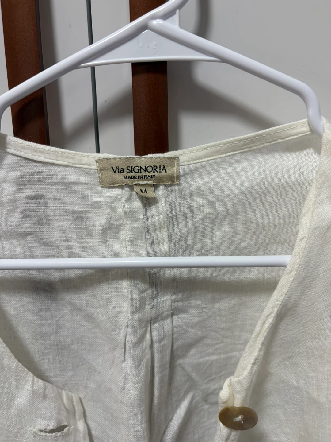 Via Signoria White Linen Blend Lace Trim Cardigan - photo 2