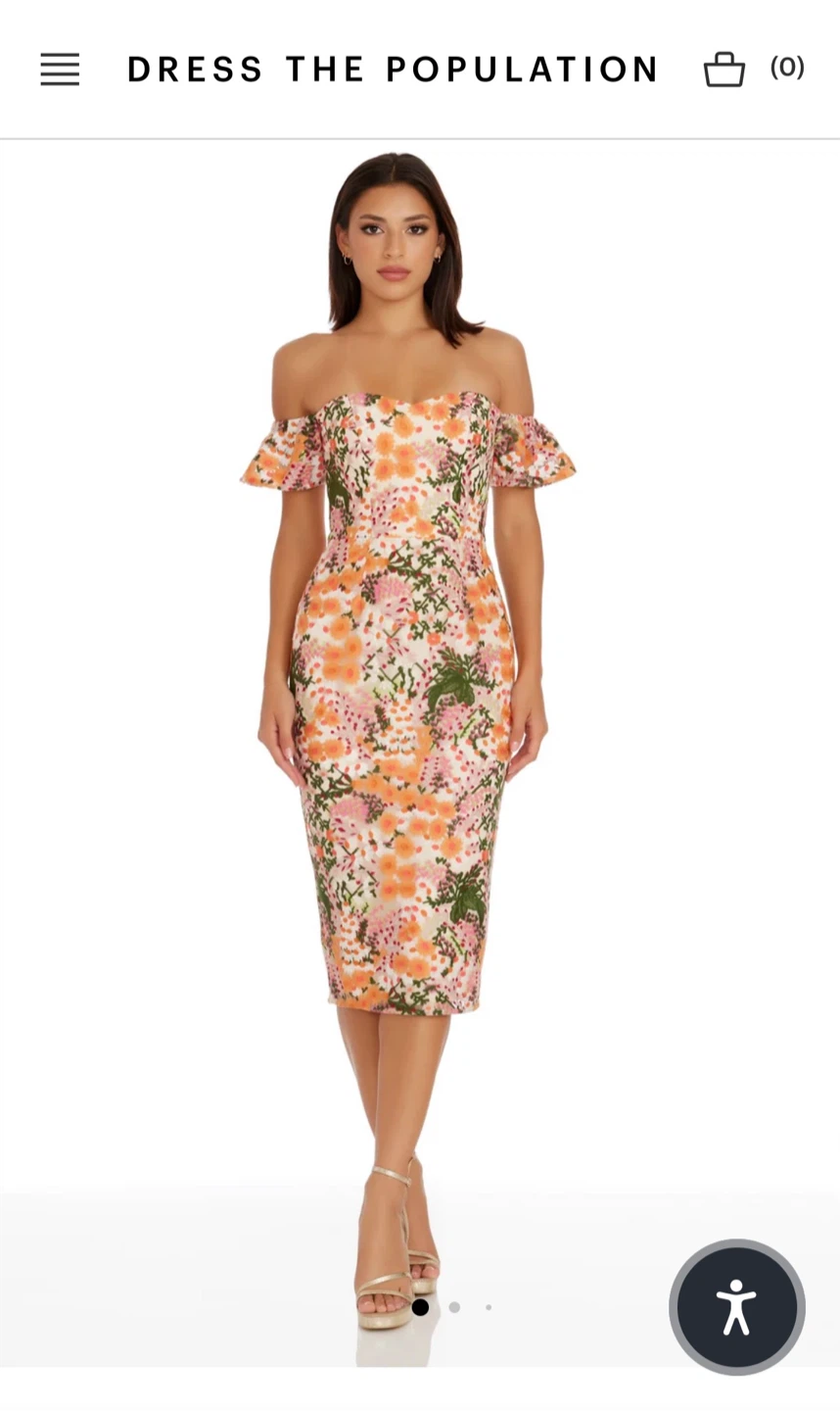 Dress the Population Floral Off-the-Shoulder Dress