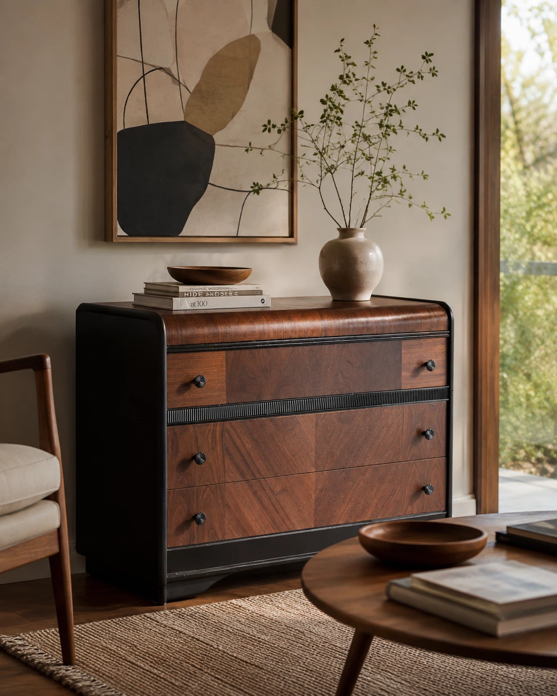 Vintage Art Deco / Waterfall Dresser