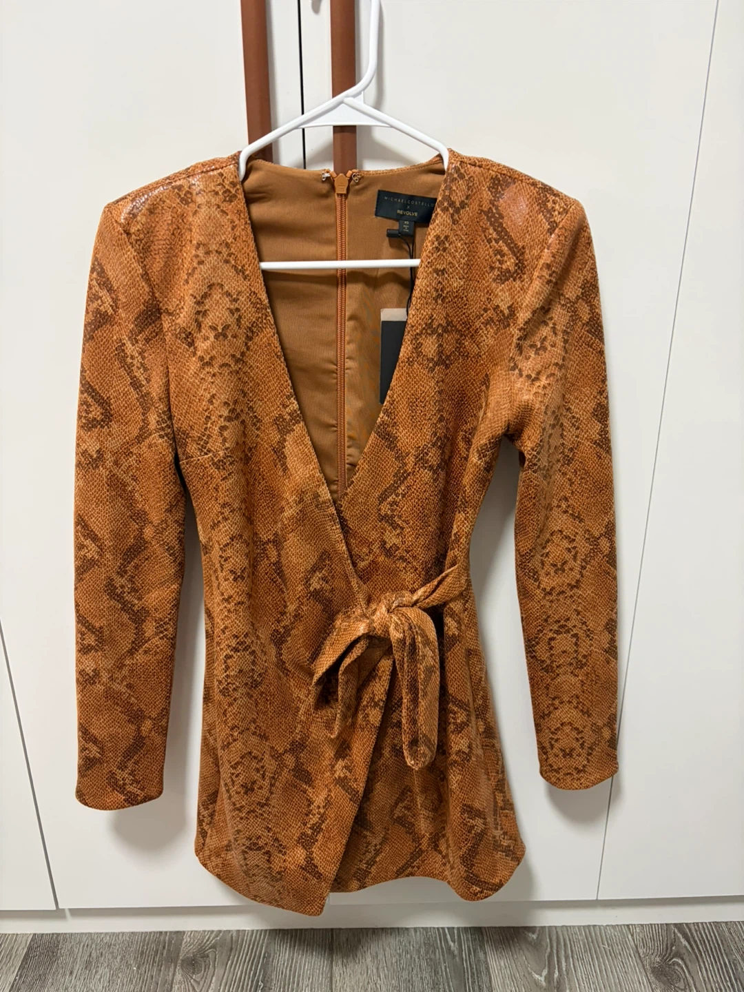 MICHAEL COSTELLO X REVOLVE Snake Print Wrap Dress
