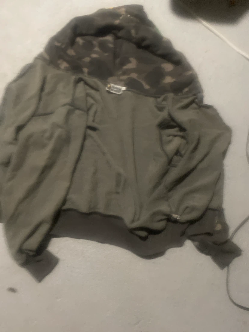Olive Green Camo Lined Hoodie