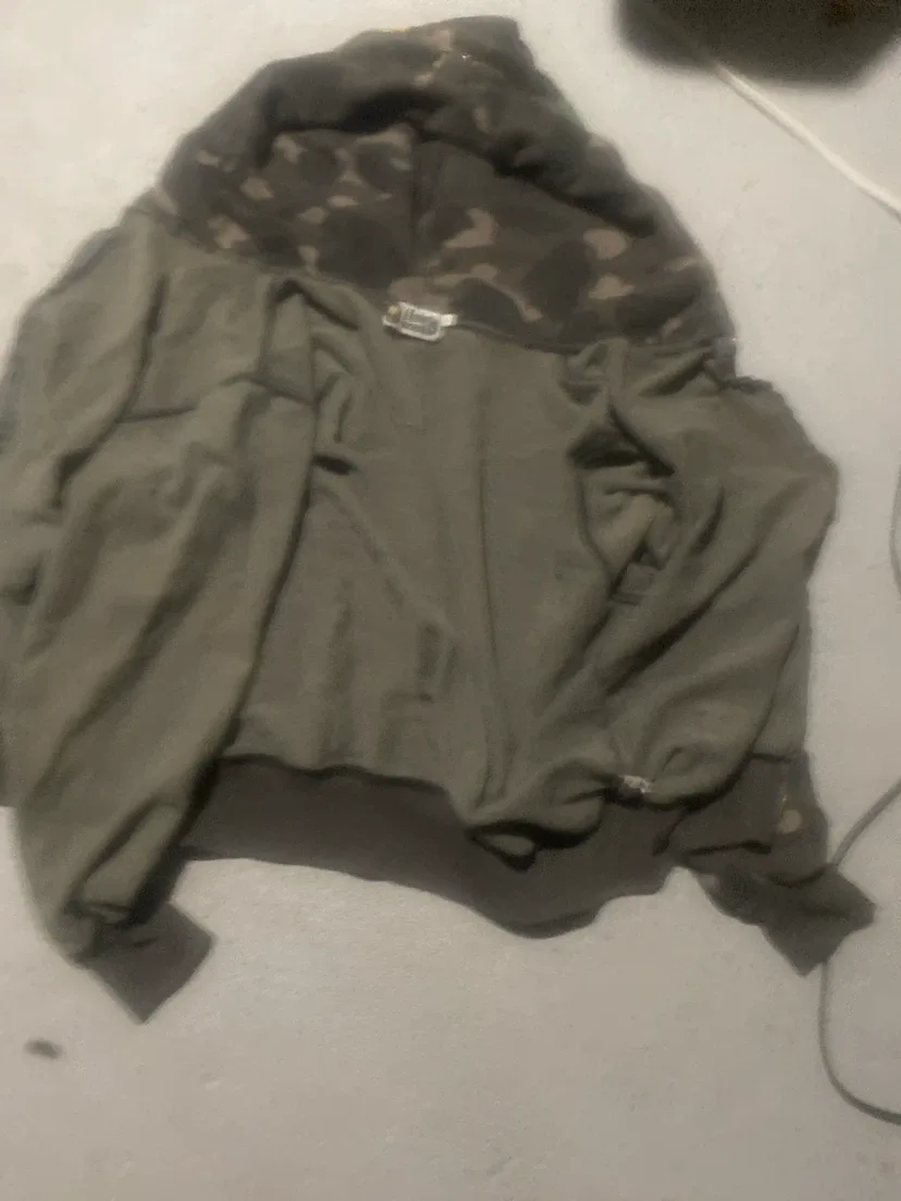 Olive Green Camo Lined Hoodie