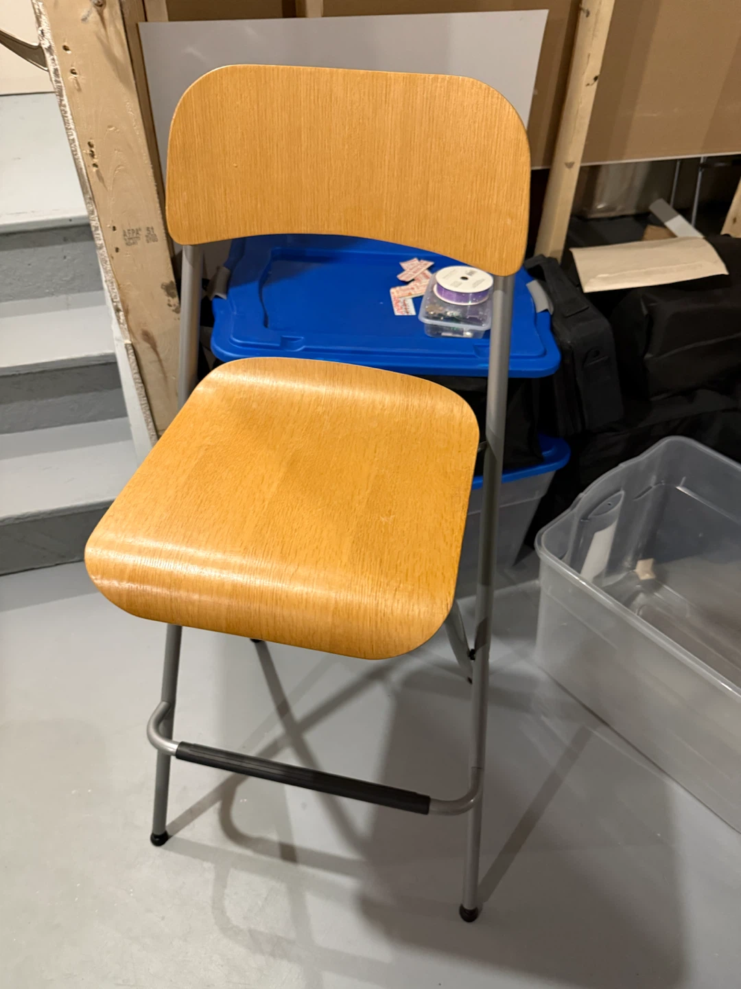 Wooden Folding Bar Stools, Set of 4
