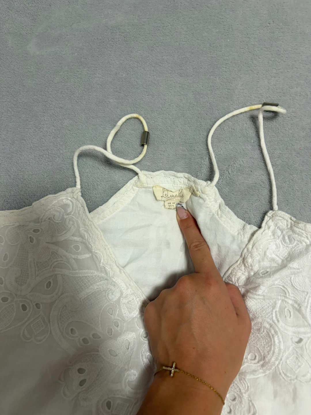 White Eyelet Camisole Top - photo 3