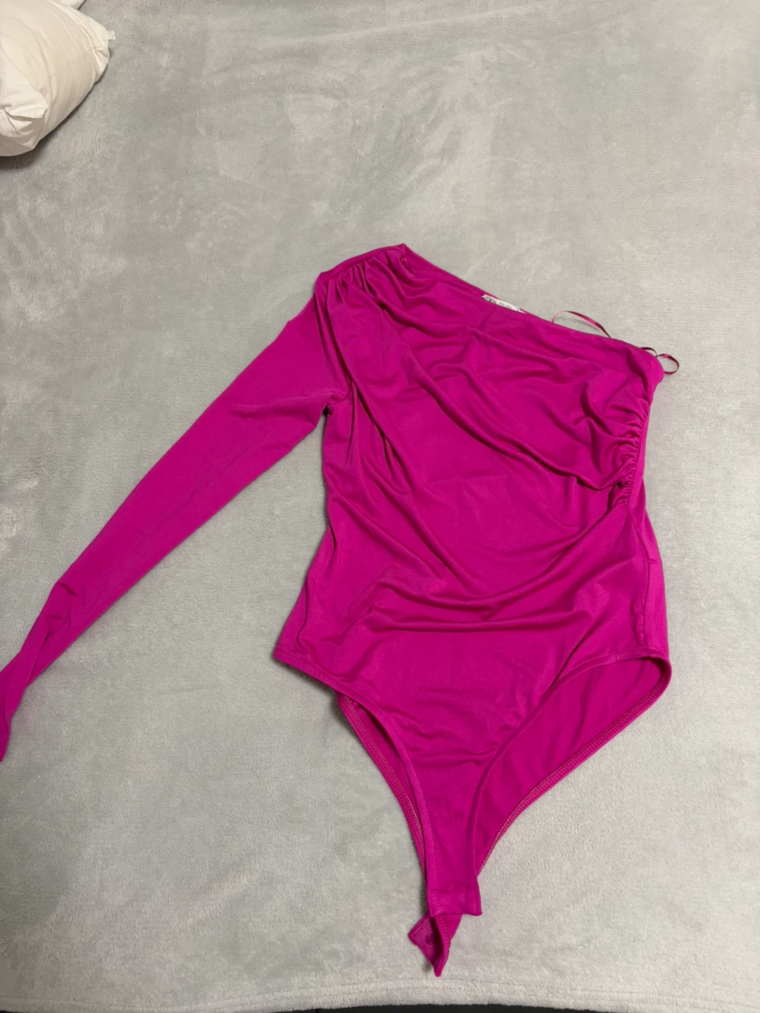 ZARA One-Shoulder Bodysuit - Hot Pink