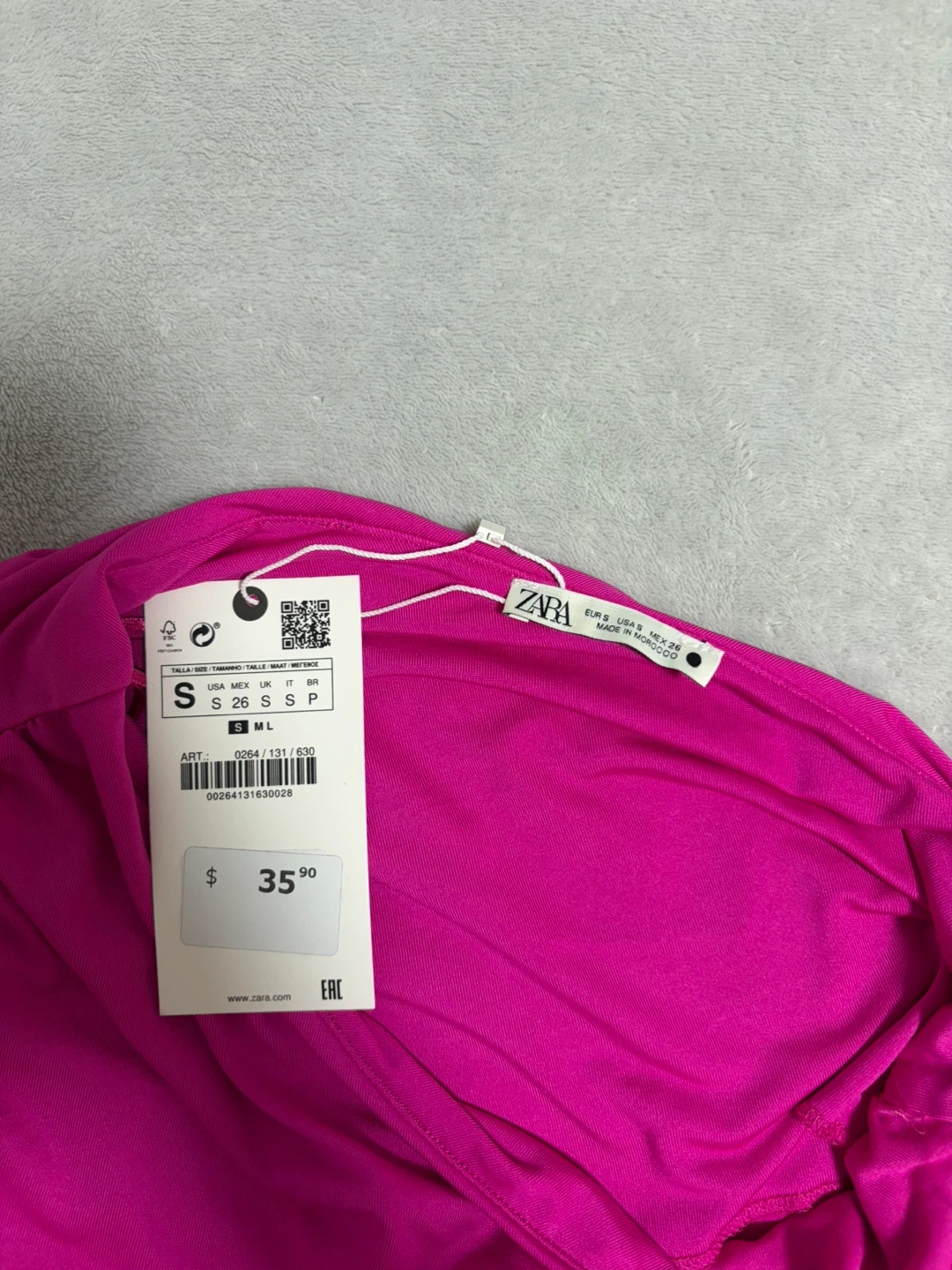 ZARA One-Shoulder Bodysuit - Hot Pink - photo 3