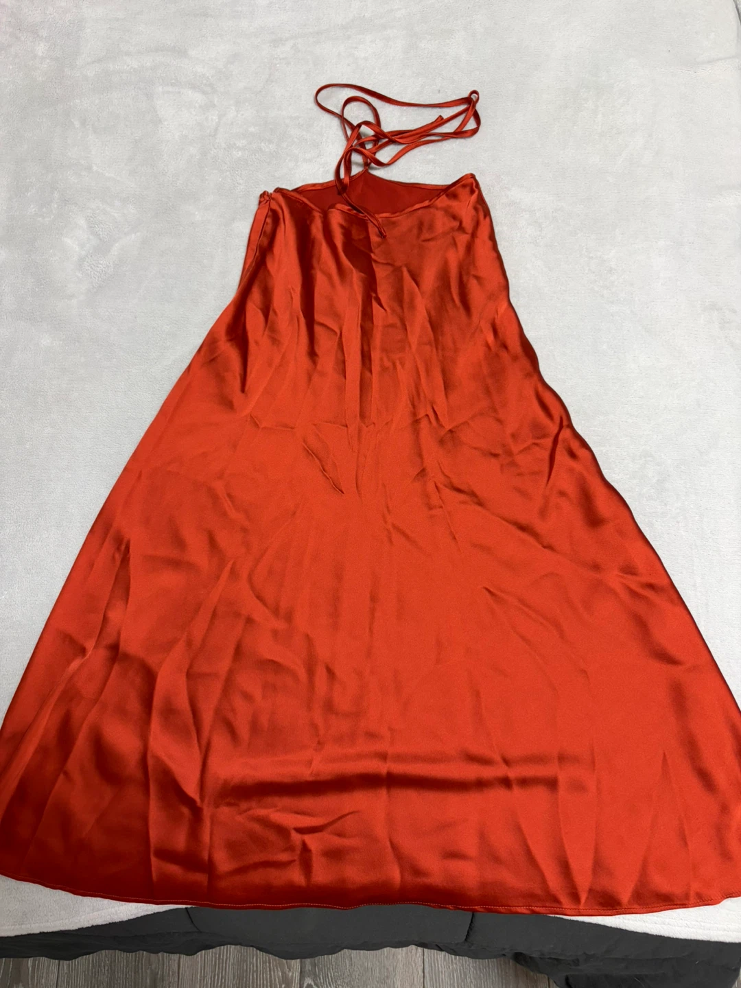 DYNAMITE Orange Satin Midi Skirt - photo 2