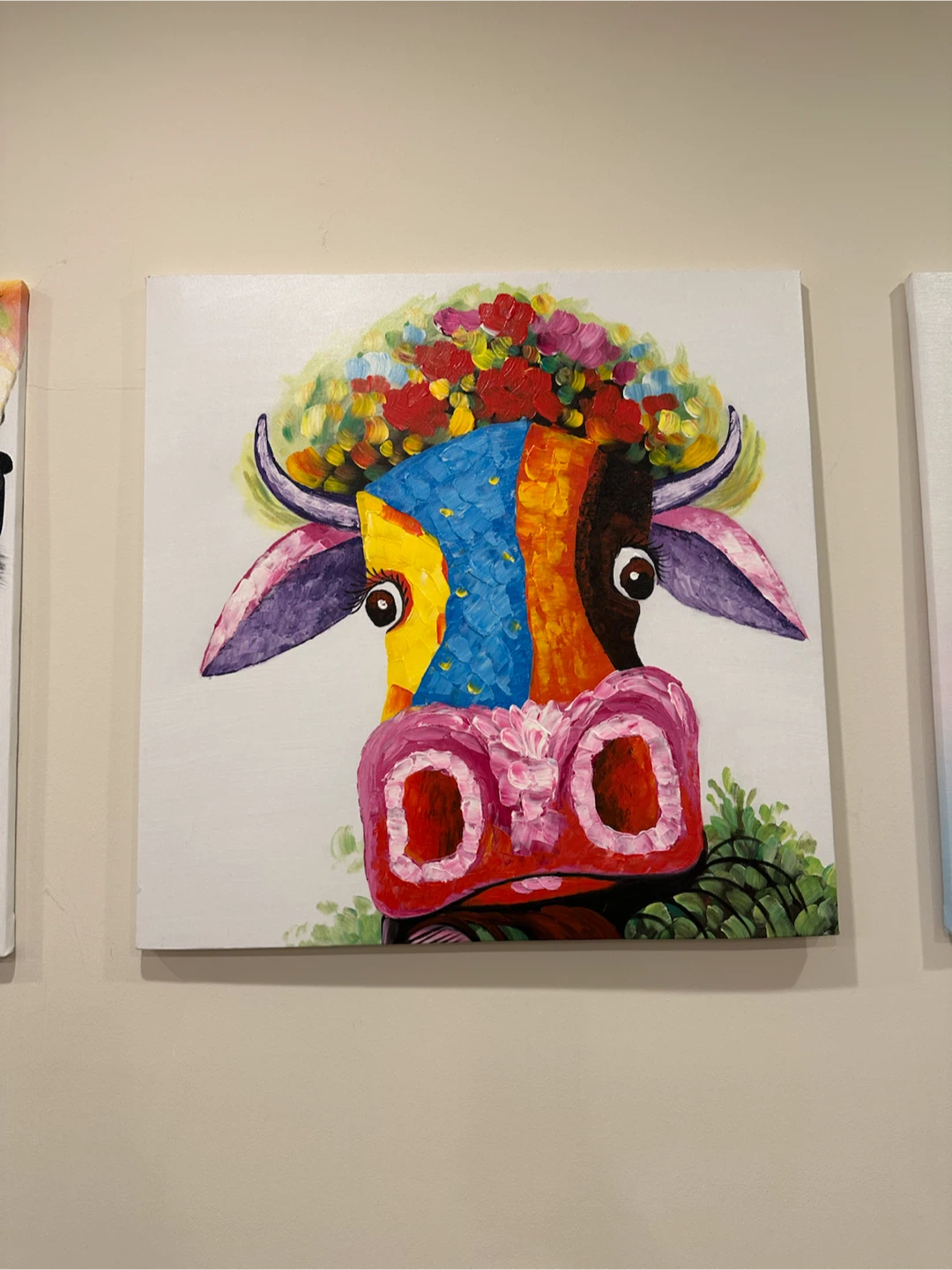 Set of 3 Colourful Animal Canvas Wall Art - photo 3