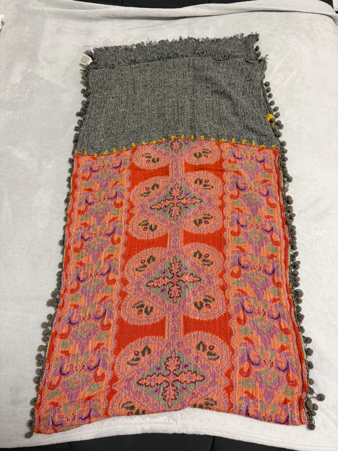 Decorative Tapestry Scarf with Tassels