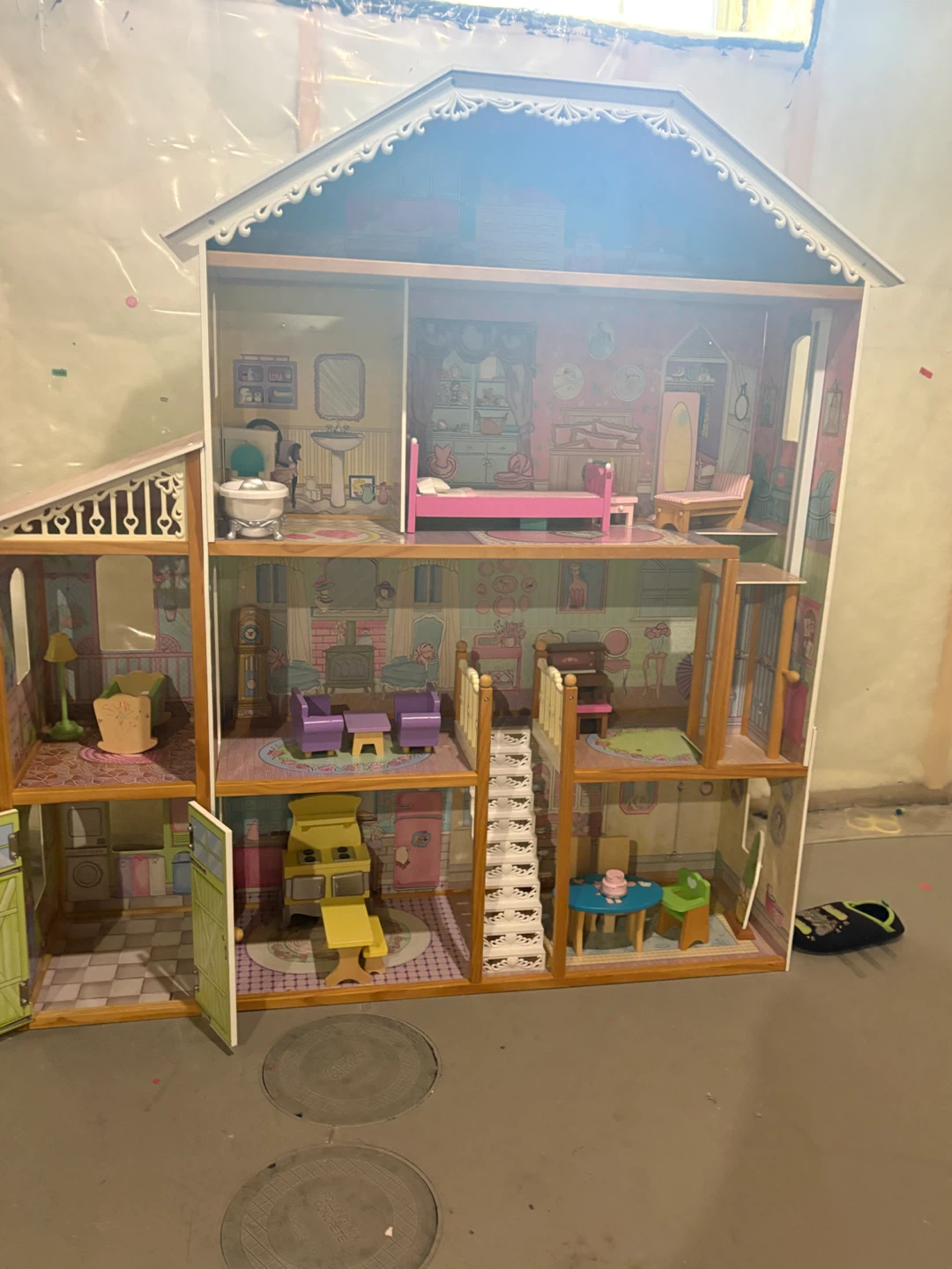 Wooden Dollhouse with Furniture - photo 3