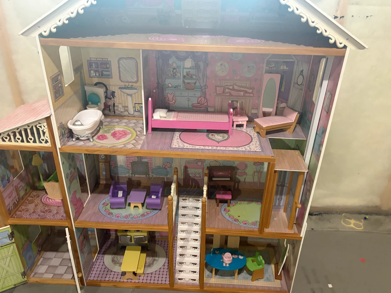 Wooden Dollhouse with Furniture - photo 4