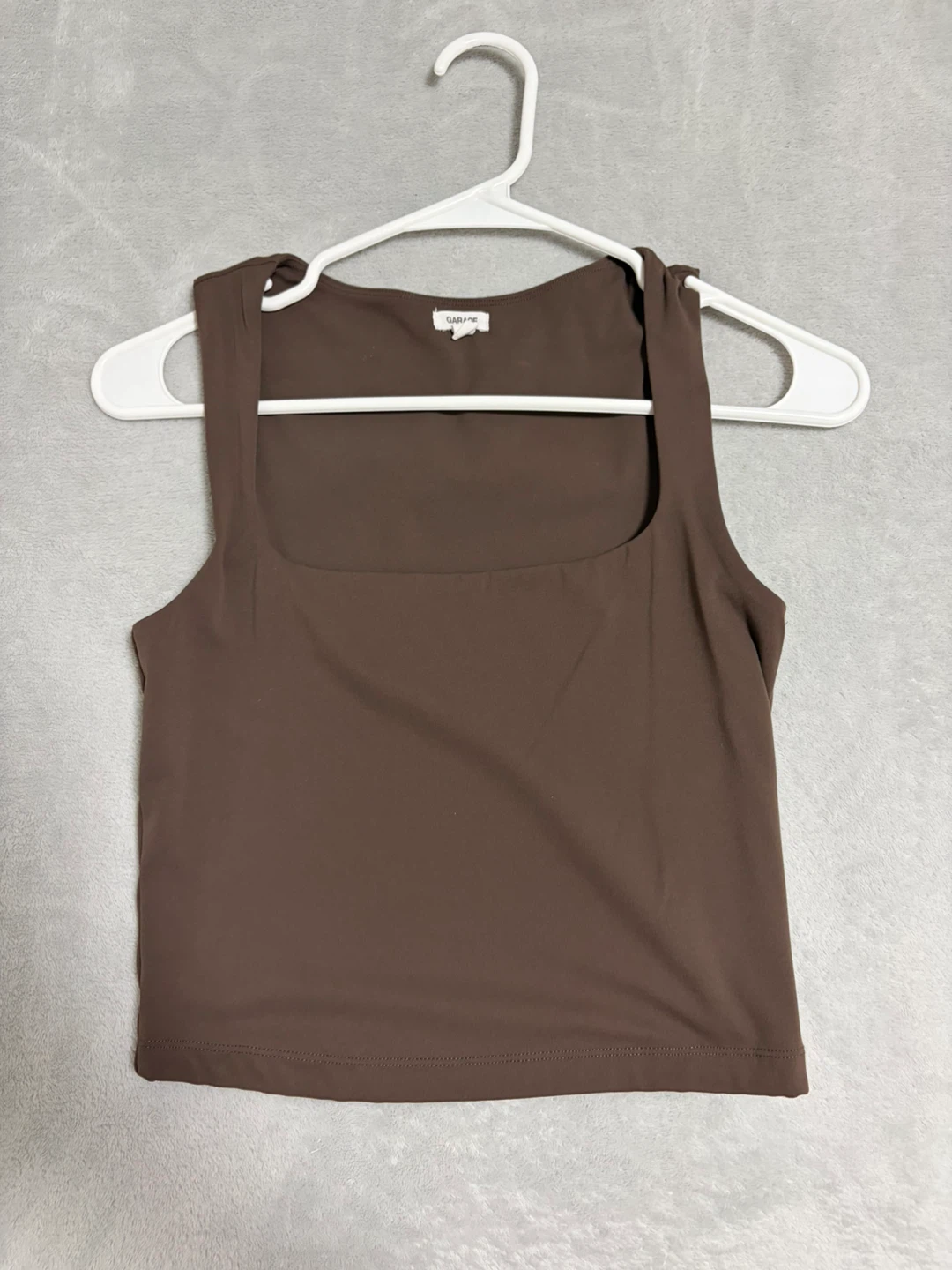 Garage Brown Square Neck Tank Top