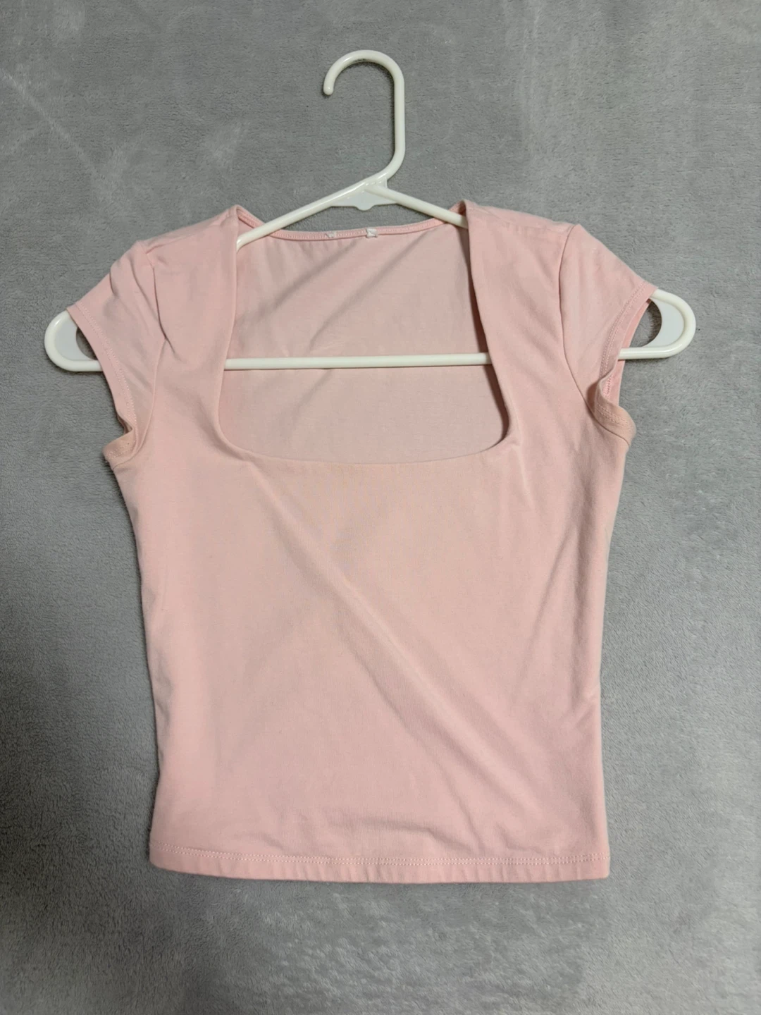 Pink Square Neck Cropped Top