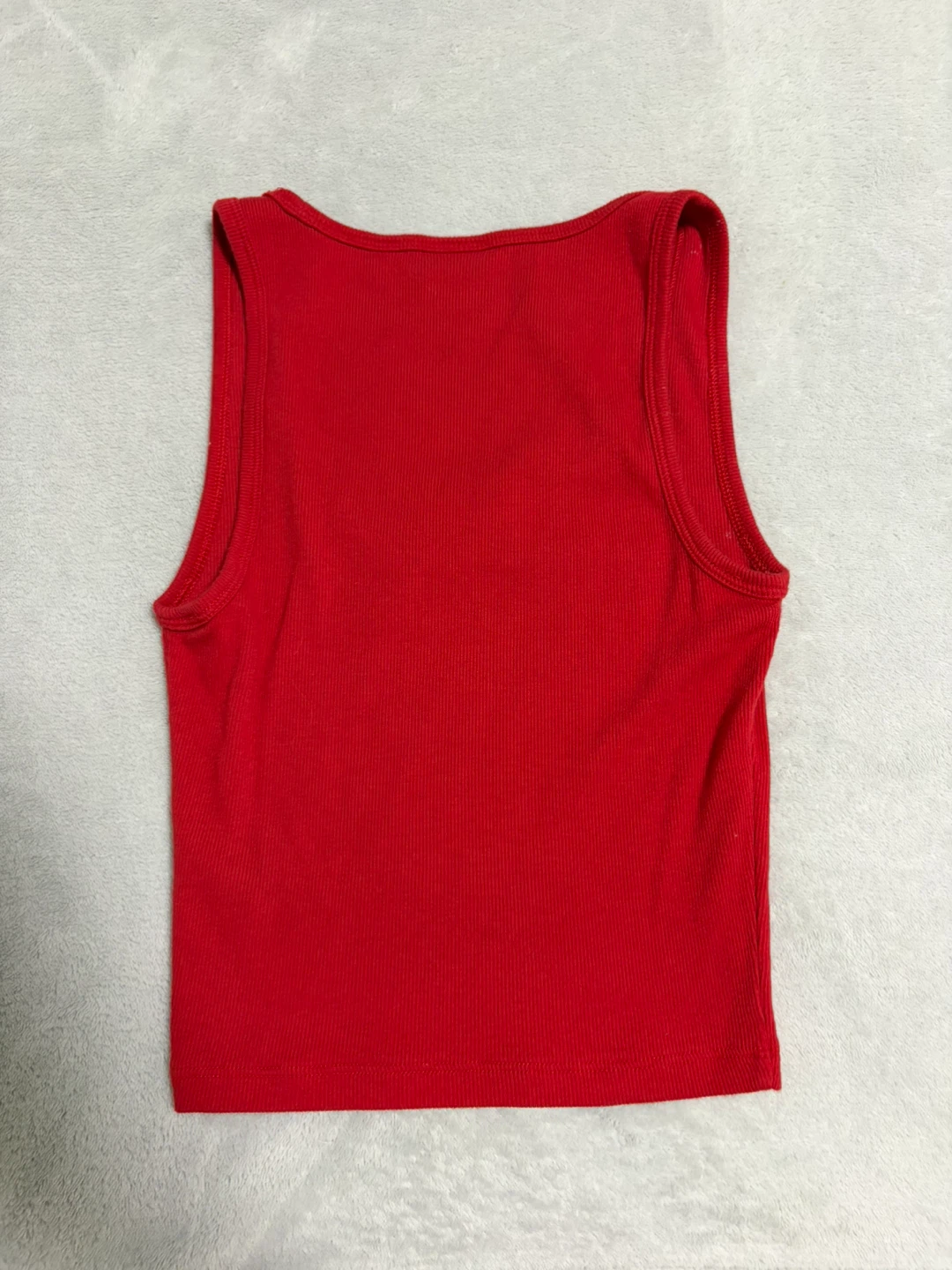 Red Ribbed Tank Top - photo 2