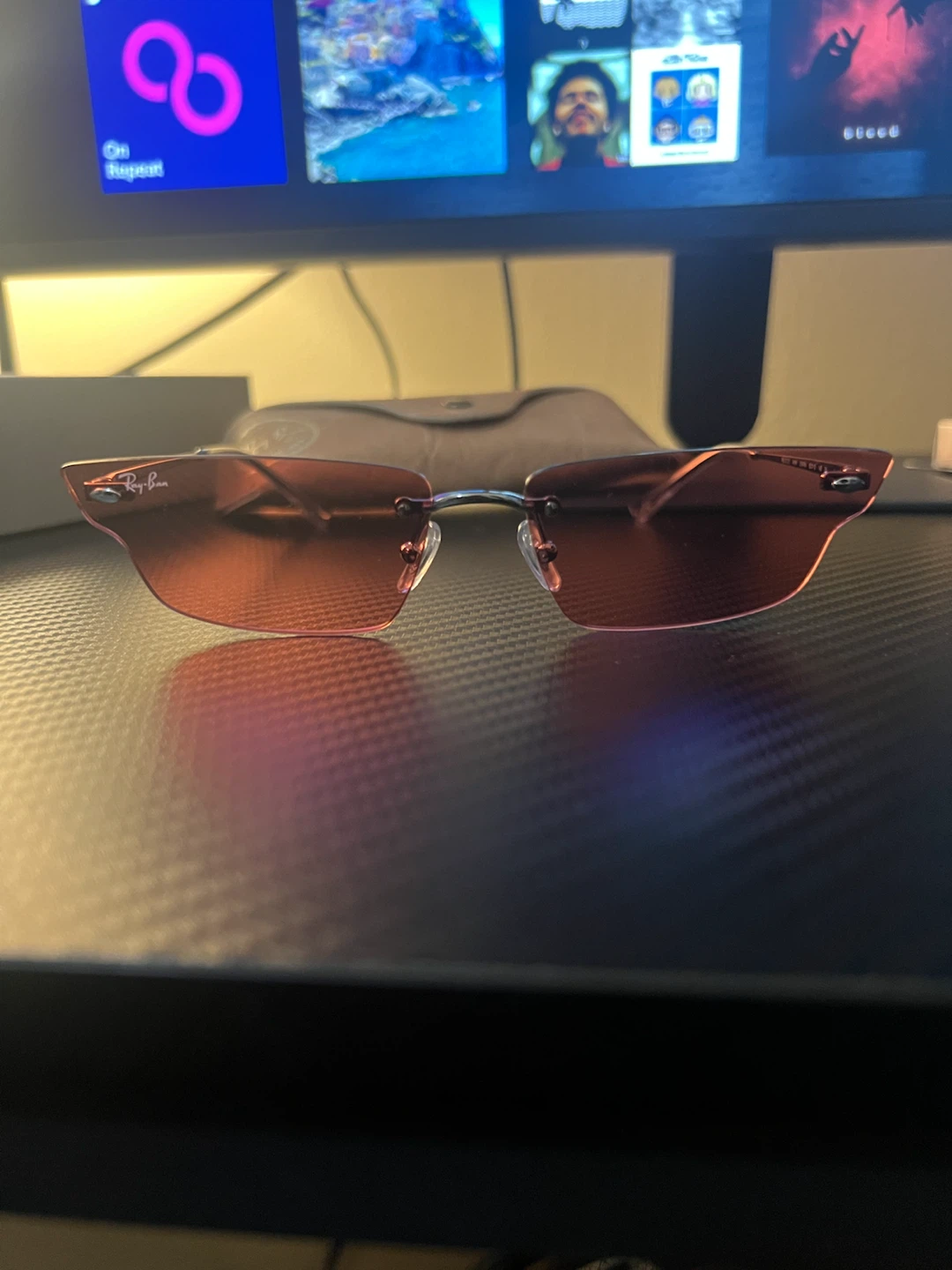 Ray-Ban Cherry Pink Frameless Sunglasses - photo 3