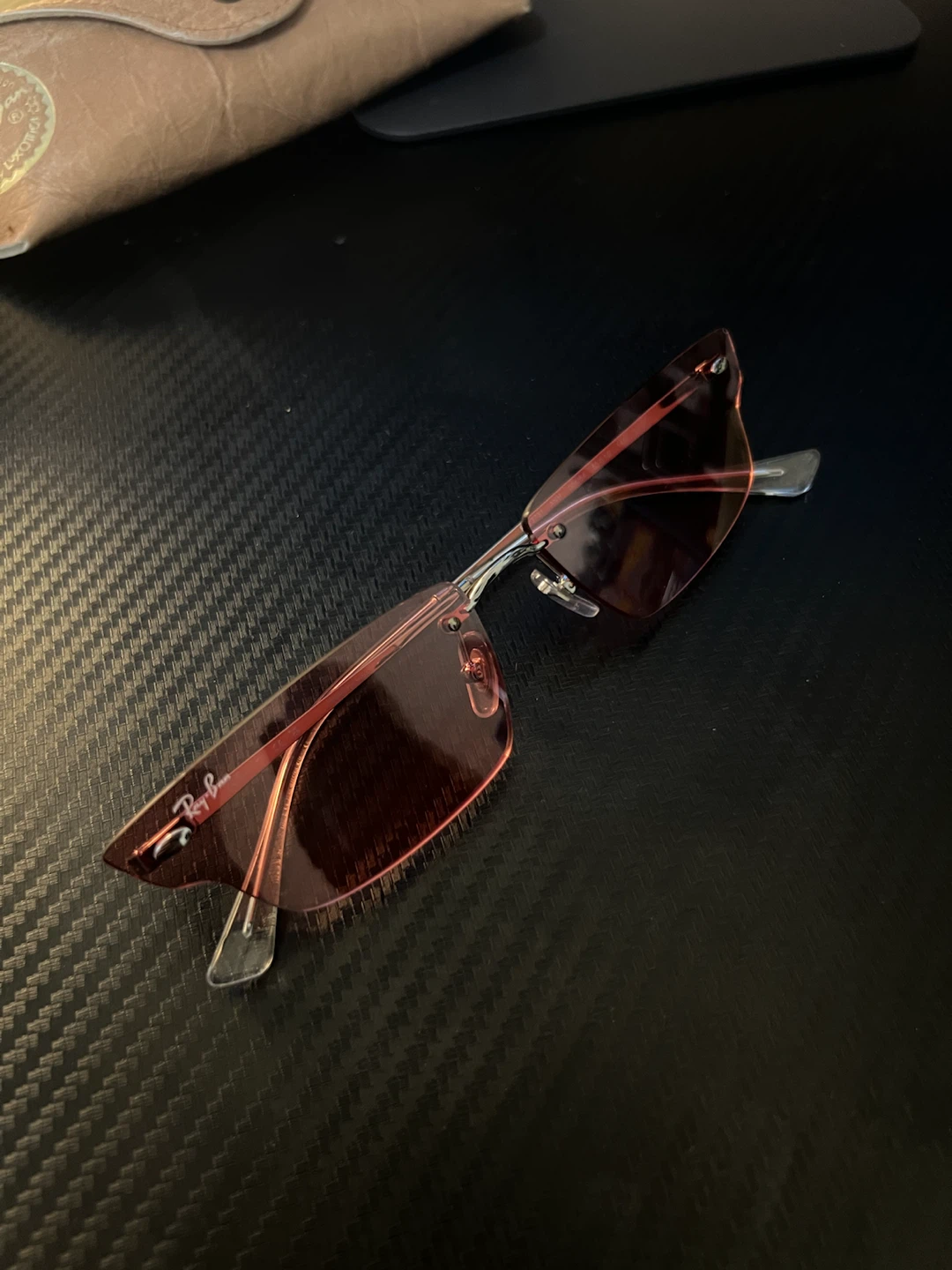 Ray-Ban Cherry Pink Frameless Sunglasses - photo 4
