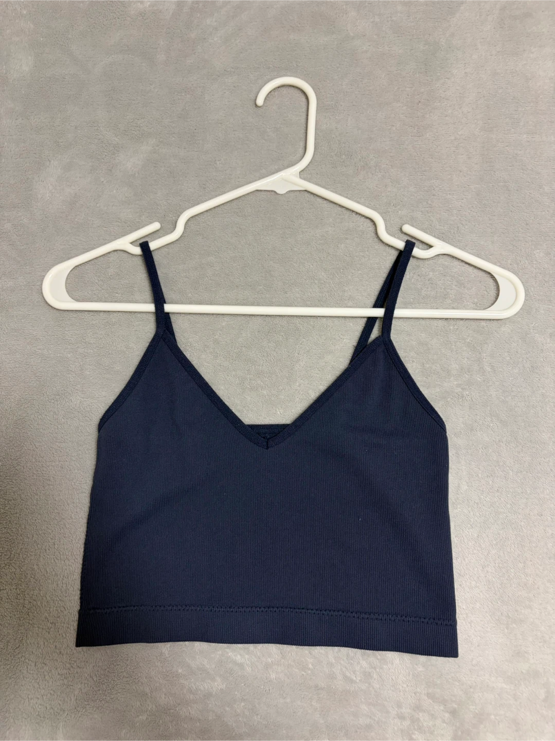 Navy Blue Ribbed Camisole Tank Top